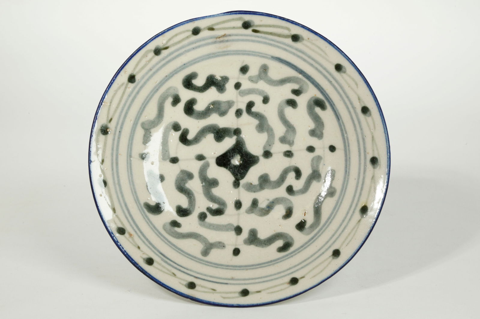 Sm Chinese Early Qing Blue & White Porcelain Plate (1 of 4)