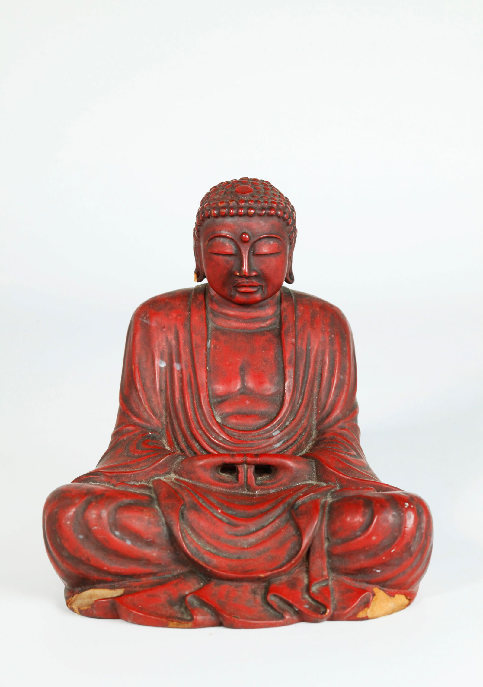 Japanese 19 C Red Lacquer Wood Buddha Kotoku-in (1 of 5)