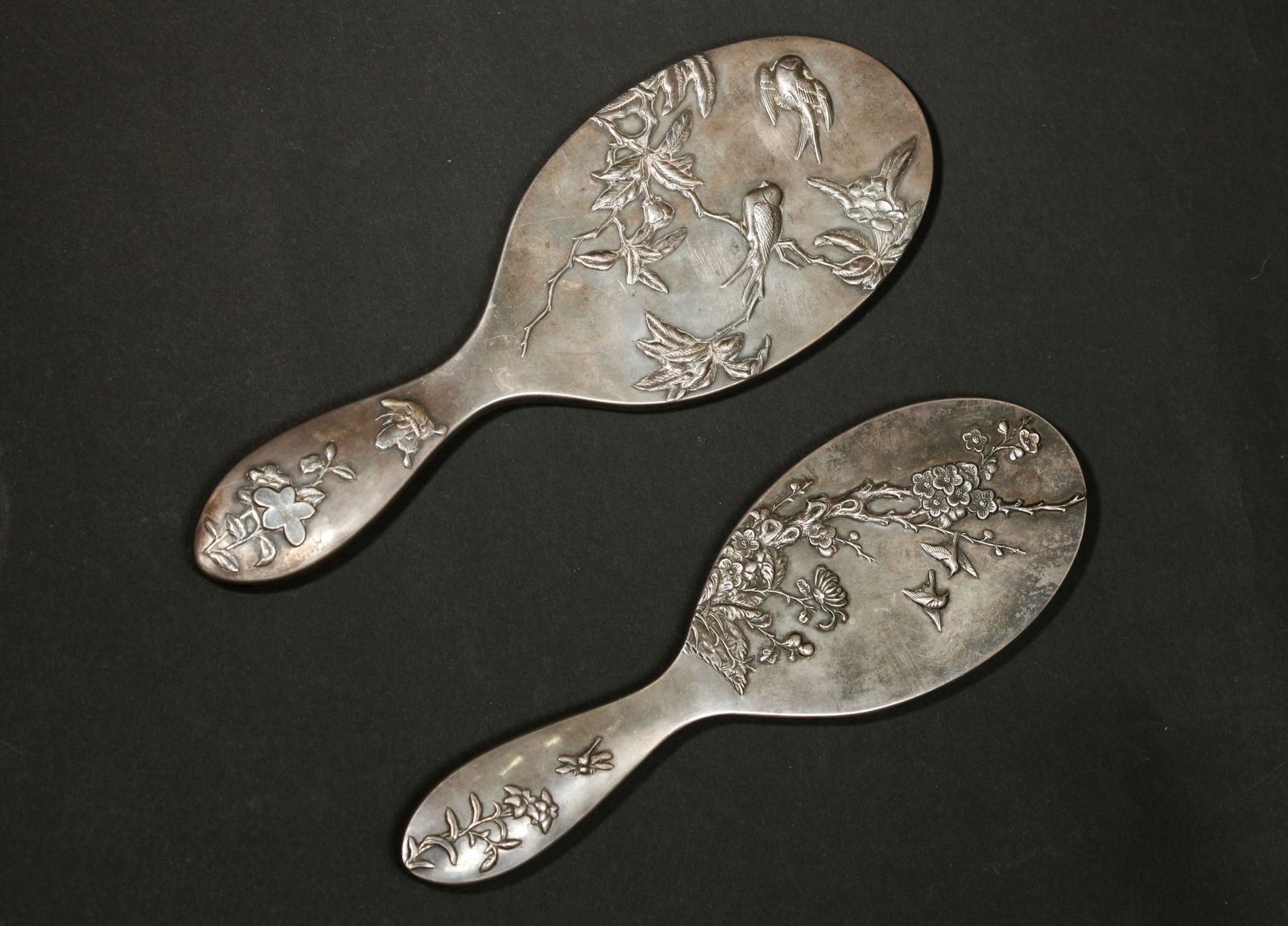 Wang Hing; 2 Chinese Hong Kong Silver Hand Mirrors (1 of 10)