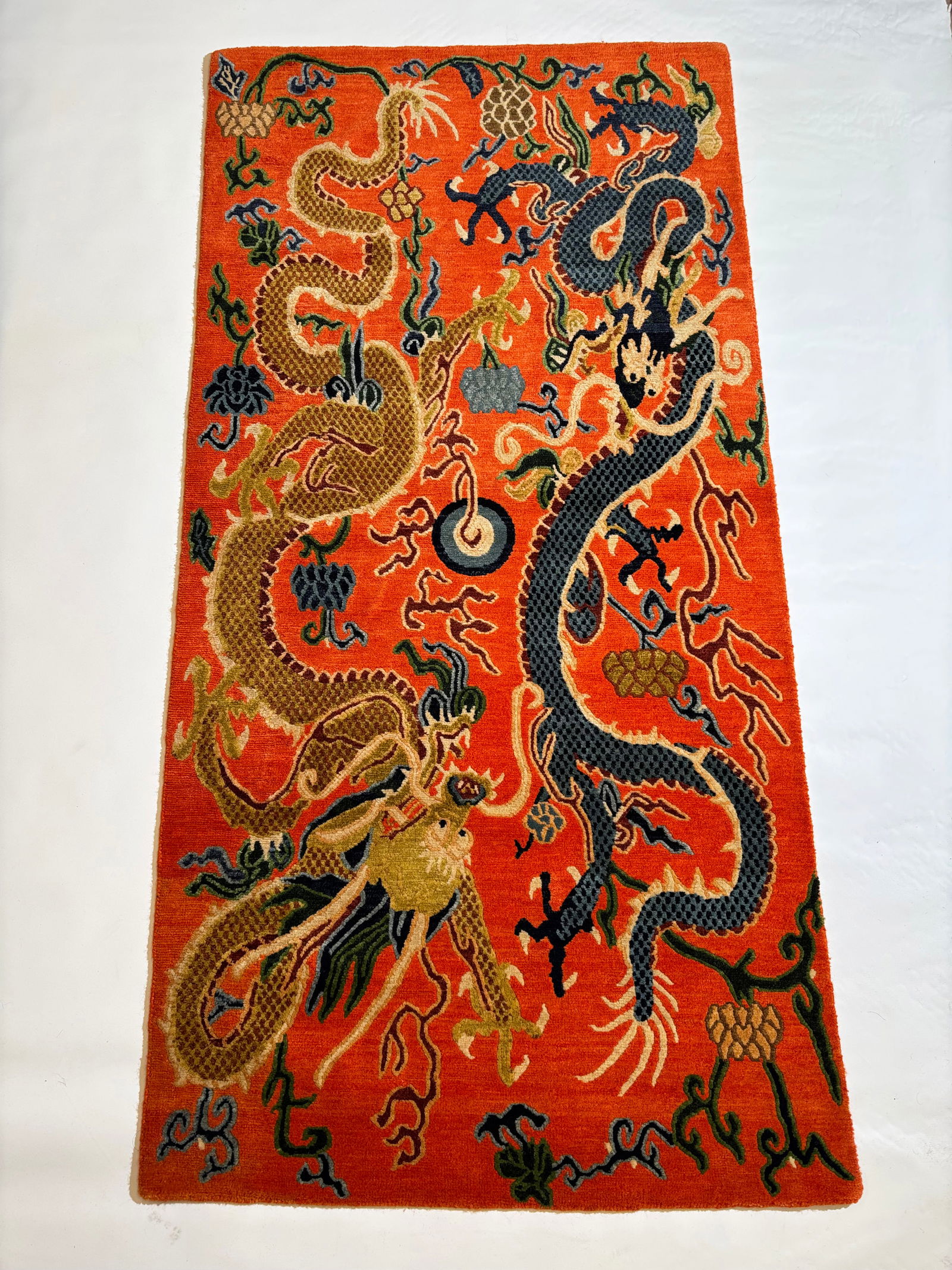 Fine Tibetan Double Dragon Wool Carpet (1 of 6)