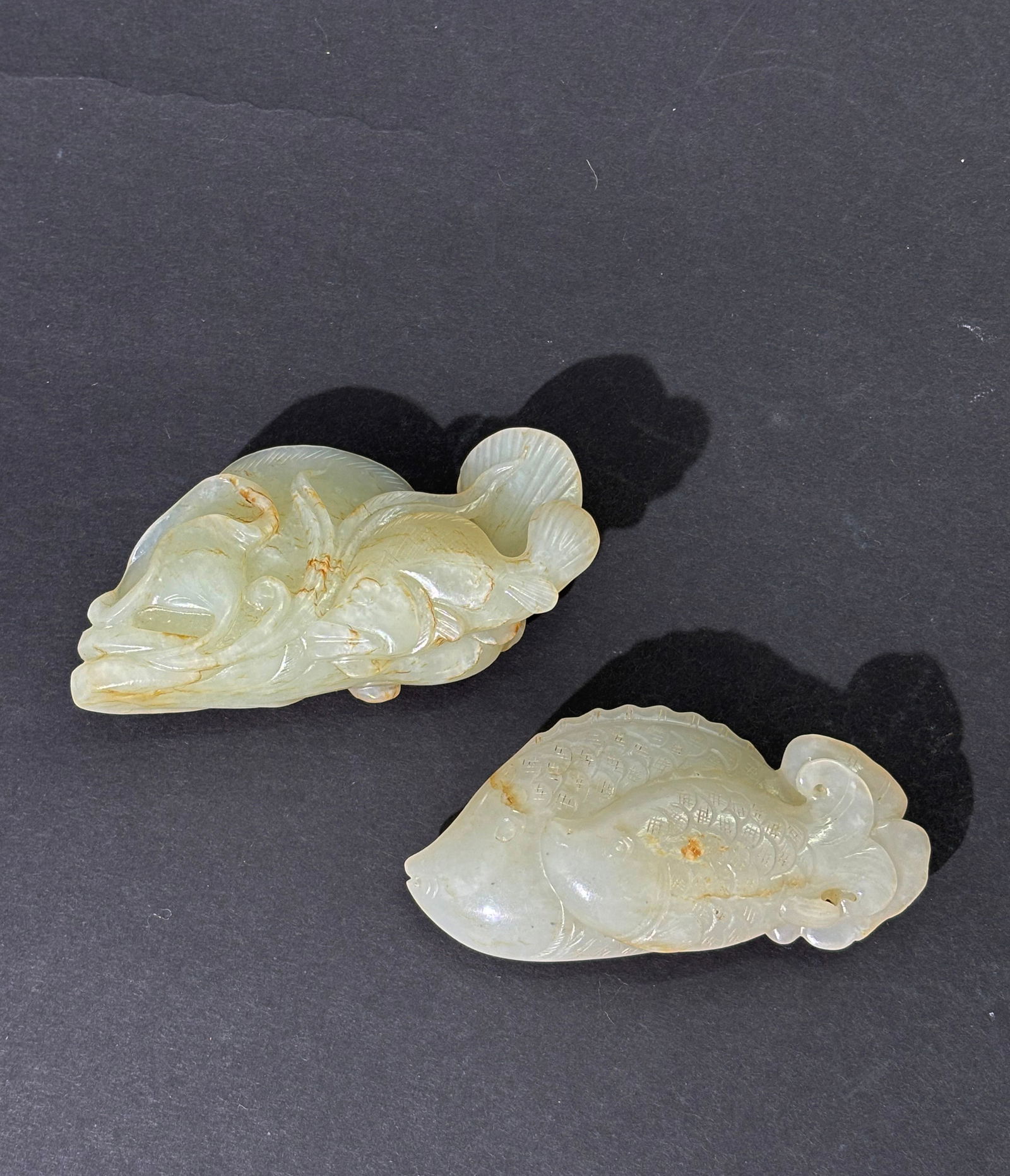 2 Fine Chinese Warm White Jade Dbl Fish (1 of 8)
