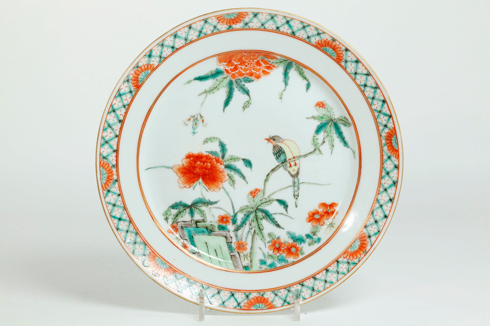 Chinese 1962 Dated Famille Verte Porcelain Plate (1 of 5)