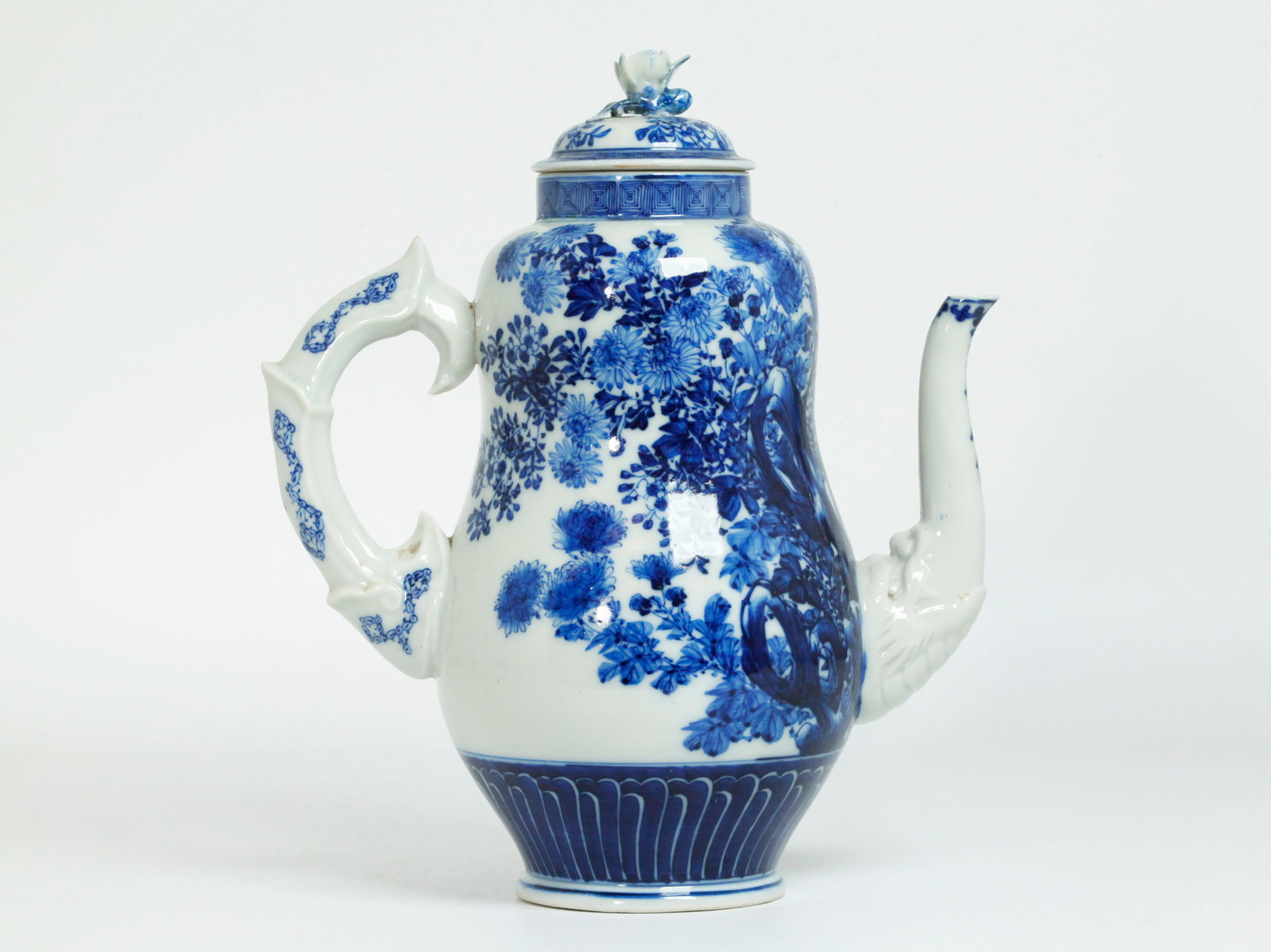 Japanese Meiji Arita Blue & White Porcelain Teapot (1 of 5)