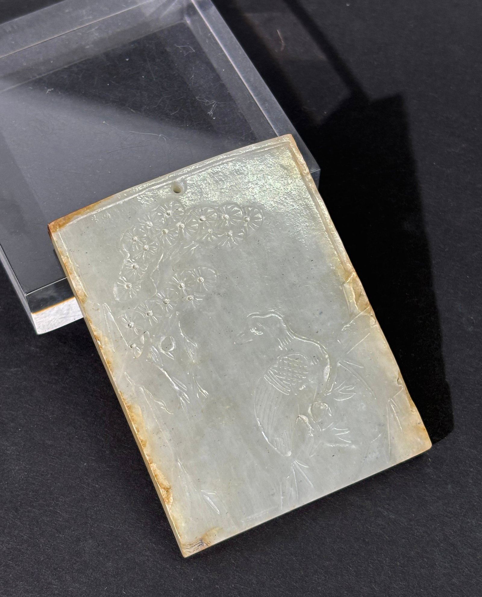 Rare Chinese Ming Dynasty Jade Goose/Pine Pendant (1 of 5)