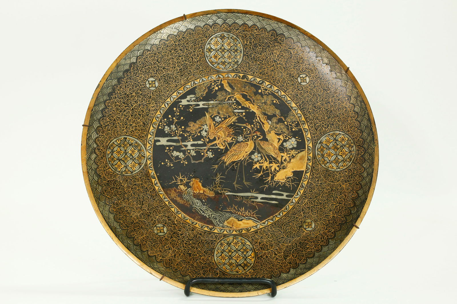 Japanese Gold Lacquered Bronze Round Hanging Plate (1 of 5)