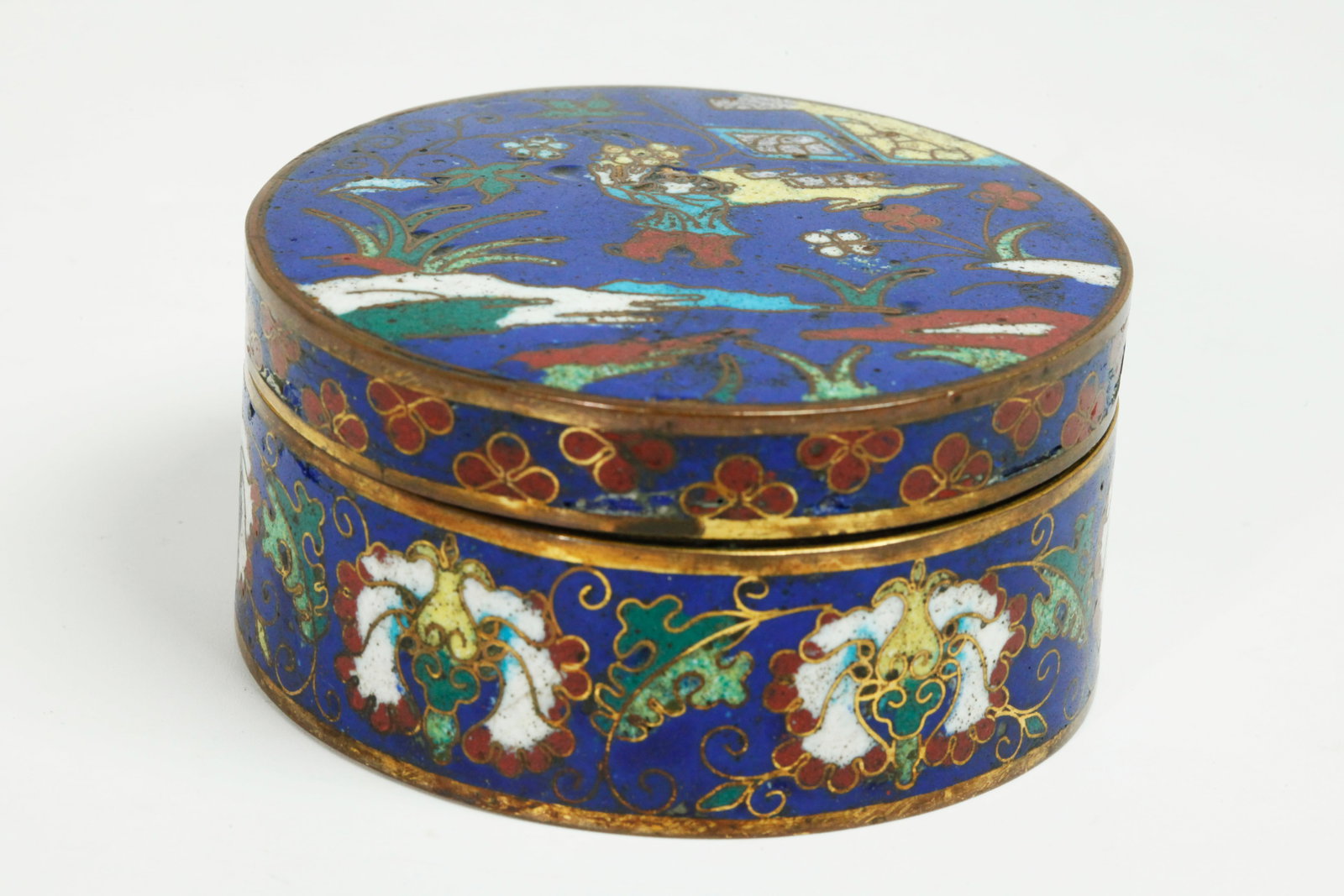 Chinese 18th/19th C Gilt Bronze Cloisonne Box (1 of 5)