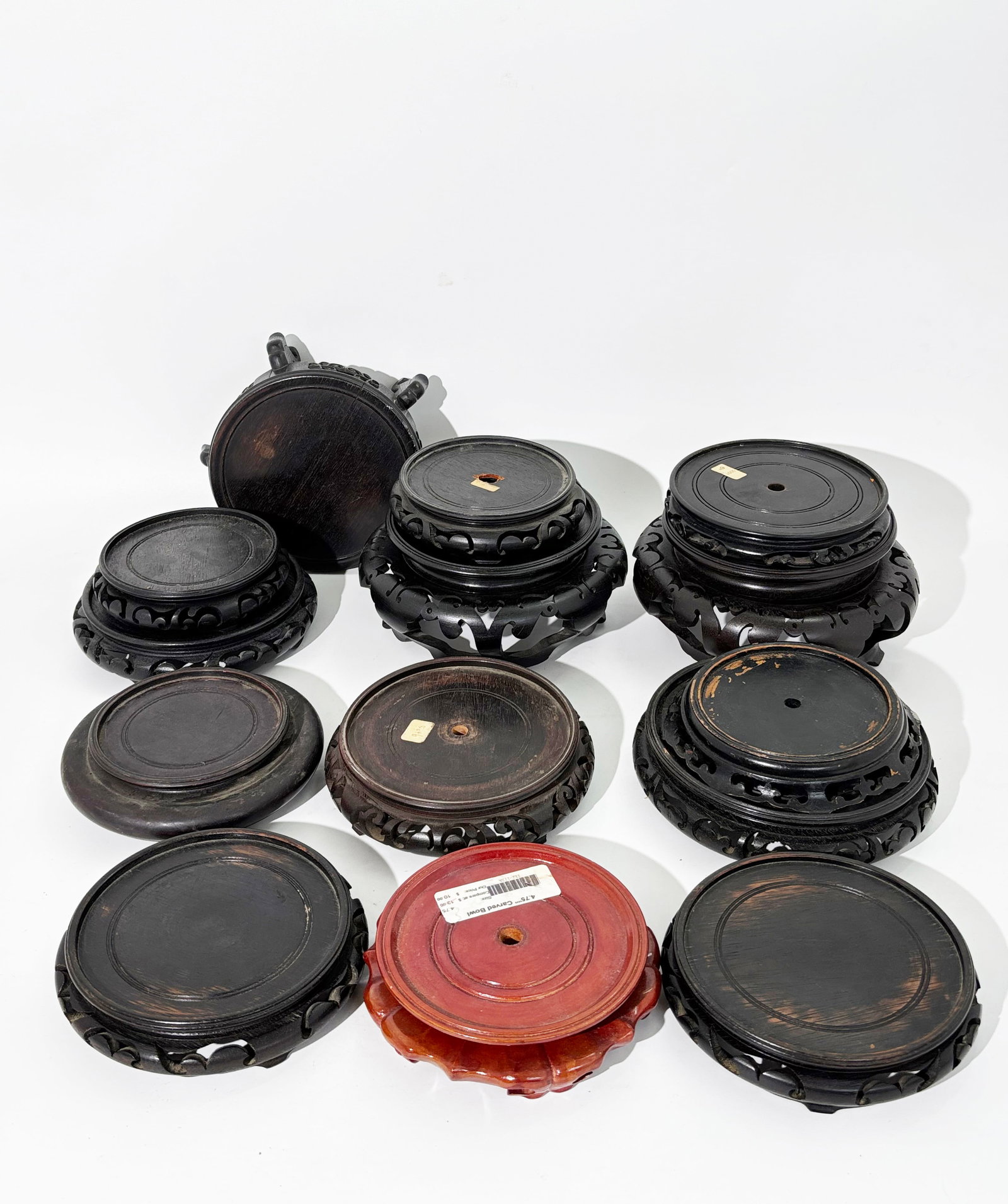 14 Chinese Carved Wood Stands Mostly Rounds (1 of 5)