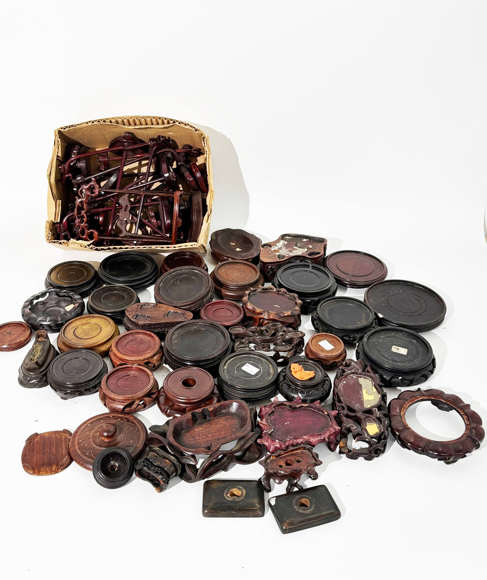 57 Chinese Wood Stands Mostly Small & Round (1 of 6)