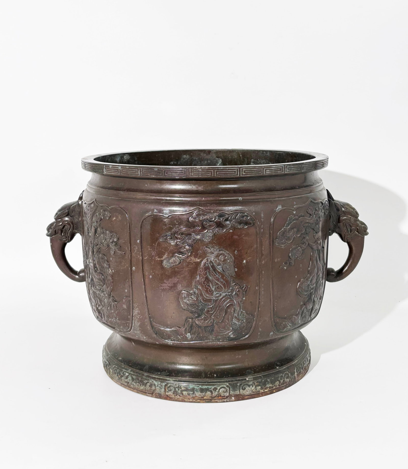 Lg Japanese Meiji Bronze 6 Panel Hibachi (1 of 7)