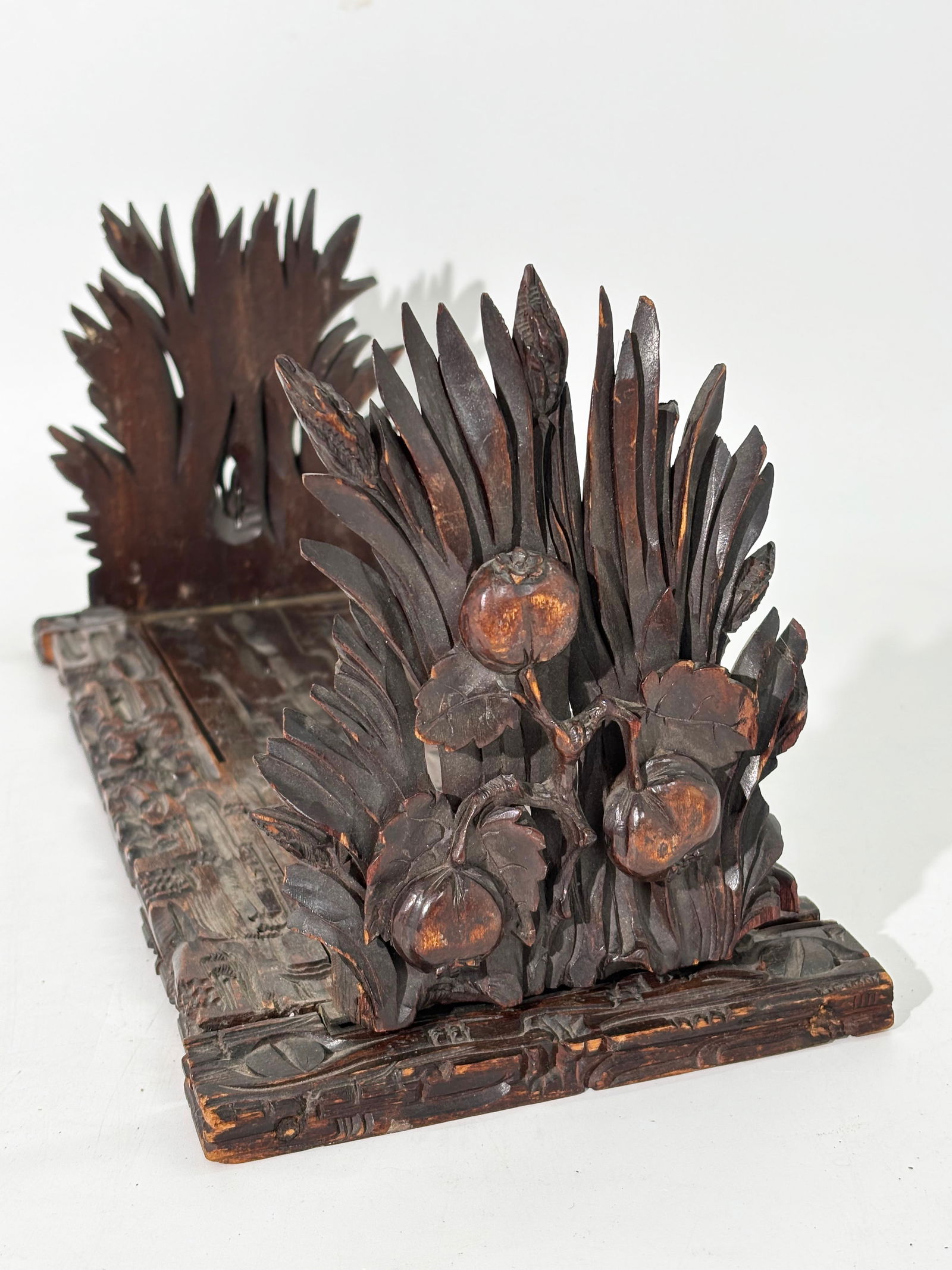 German ca 1900 Black Forrest Wood Carved Book Rack (1 of 8)