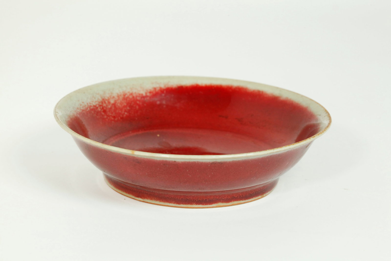 Chinese Underglaze Crackle Red Porcelain Plate (1 of 6)