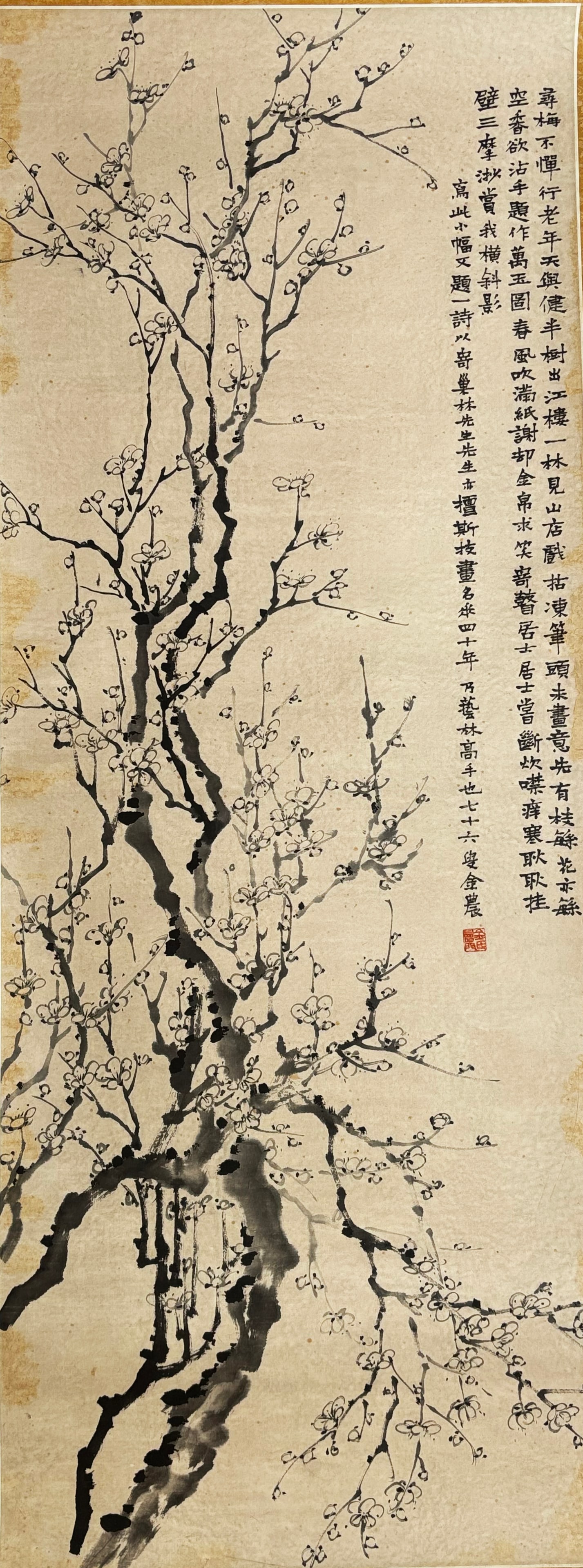 Attributed to Jin Nong Ink Painting Hanging Scroll (1 of 8)