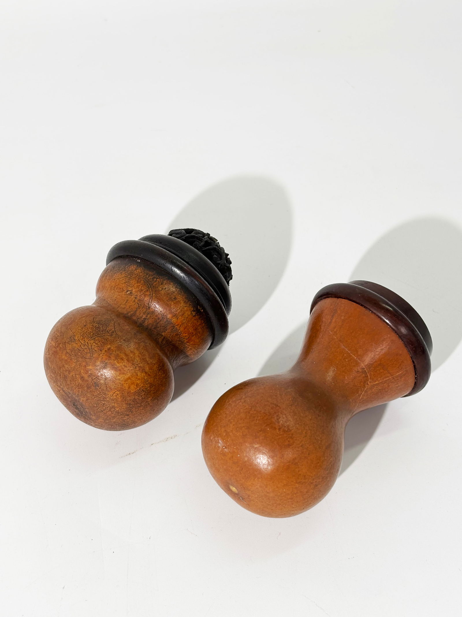 2 Sm Chinese Qing Molded Gourd Cricket Cages (1 of 8)