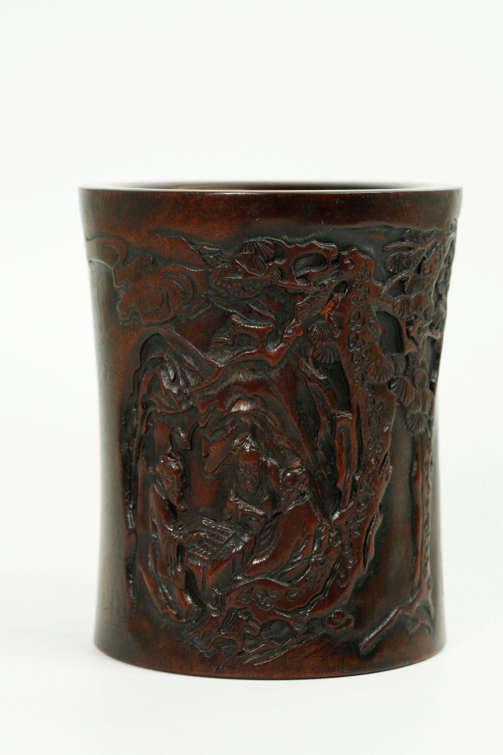 Chinese Hard Wood Scholars Bitong Brush Pot (1 of 5)