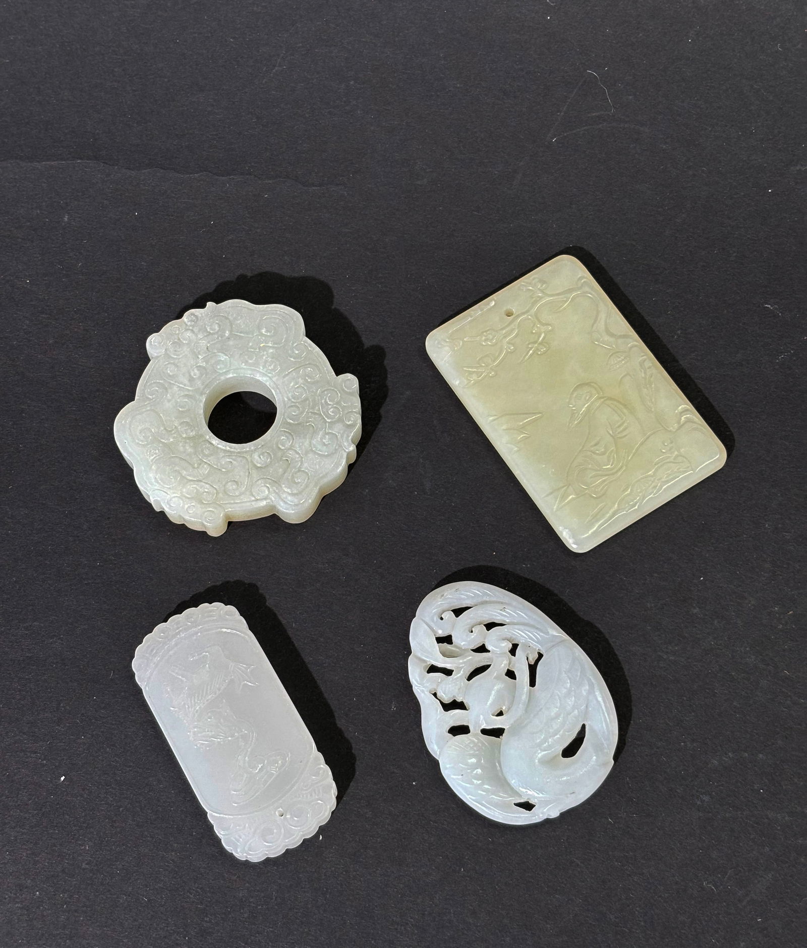 4 Chinese White Jade Pendants (1 of 7)