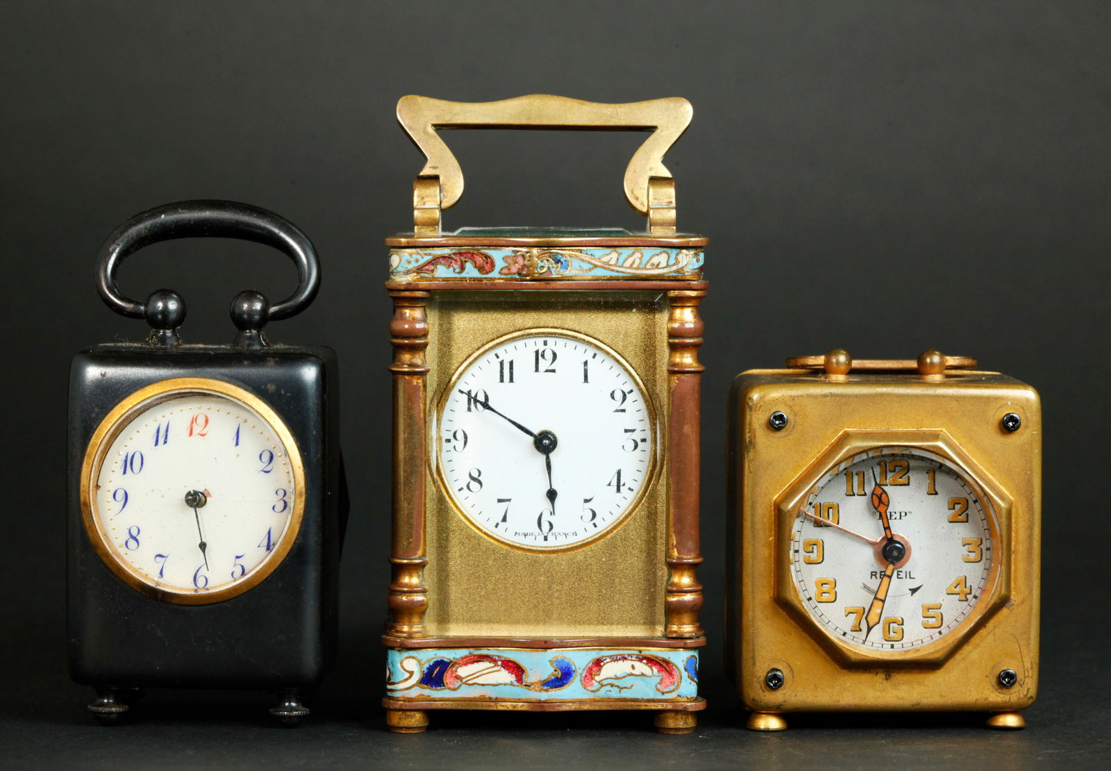 3 Vintage Mini Carriage Clocks; French German (1 of 8)