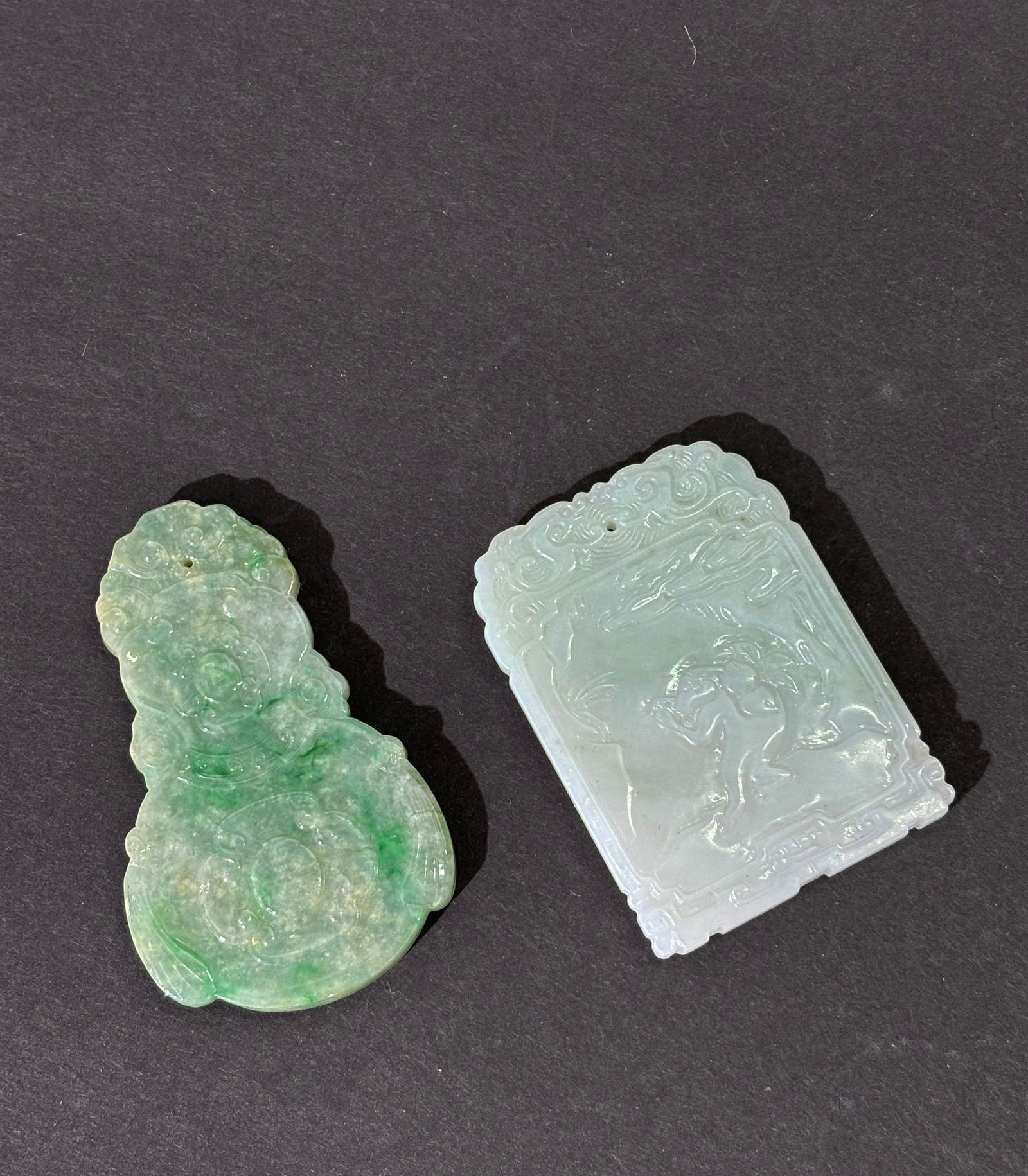 2 Chinese Plaque Pendants: Jade & Jadeite (1 of 6)
