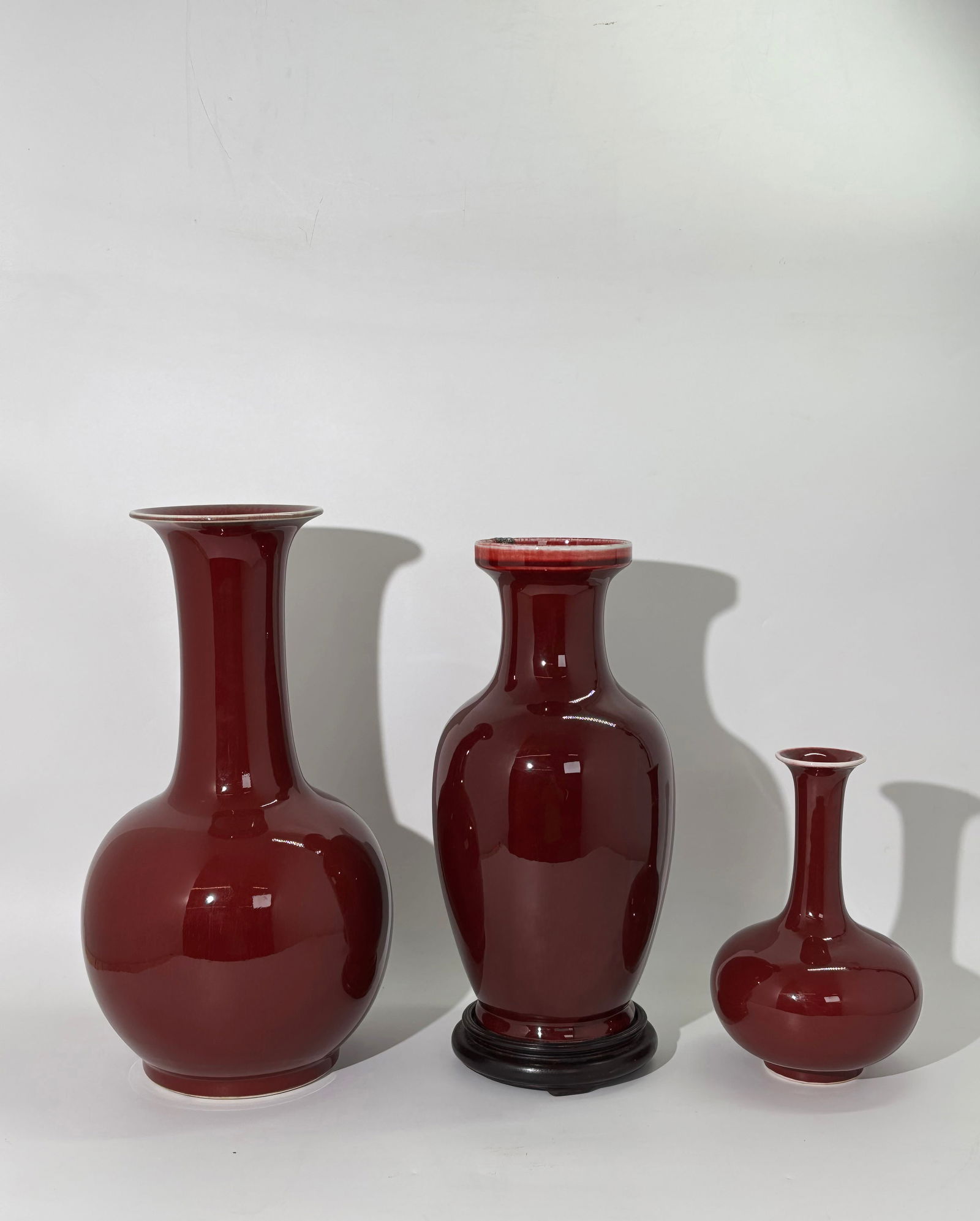 3 Chinese Underglaze Red Porcelain Vases (1 of 12)