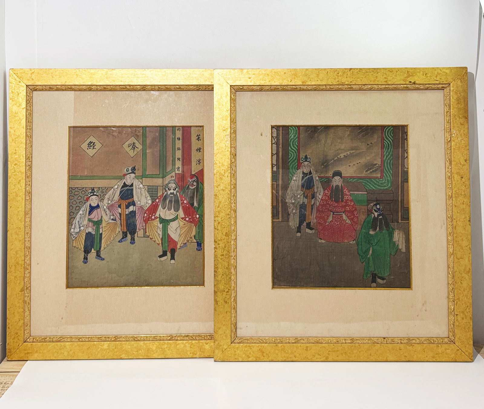 Pr Chinese Gouache Paintings Peking Opera Scenes (1 of 6)