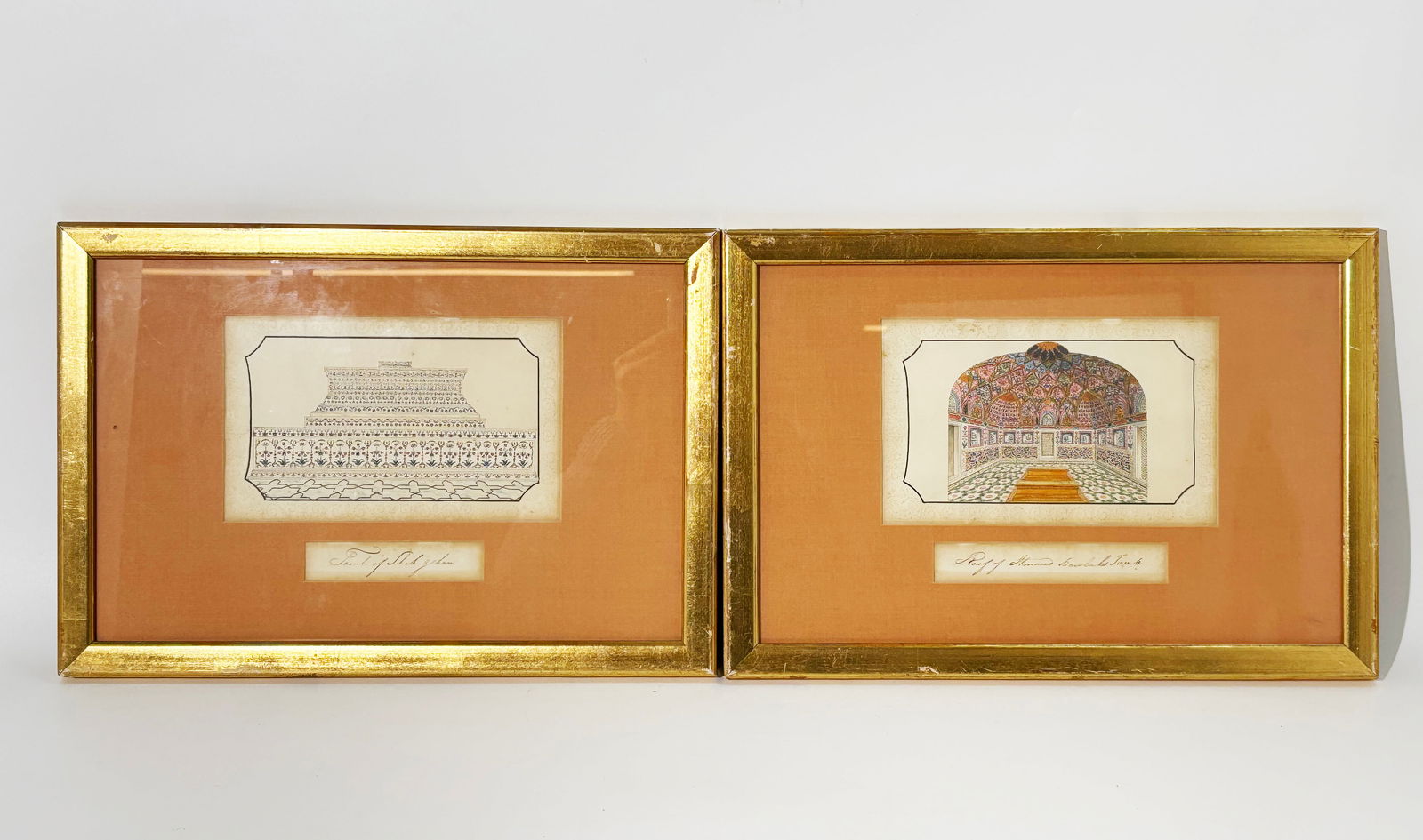 Pair Anglo-Indian 19 C Architectural Watercolors (1 of 5)