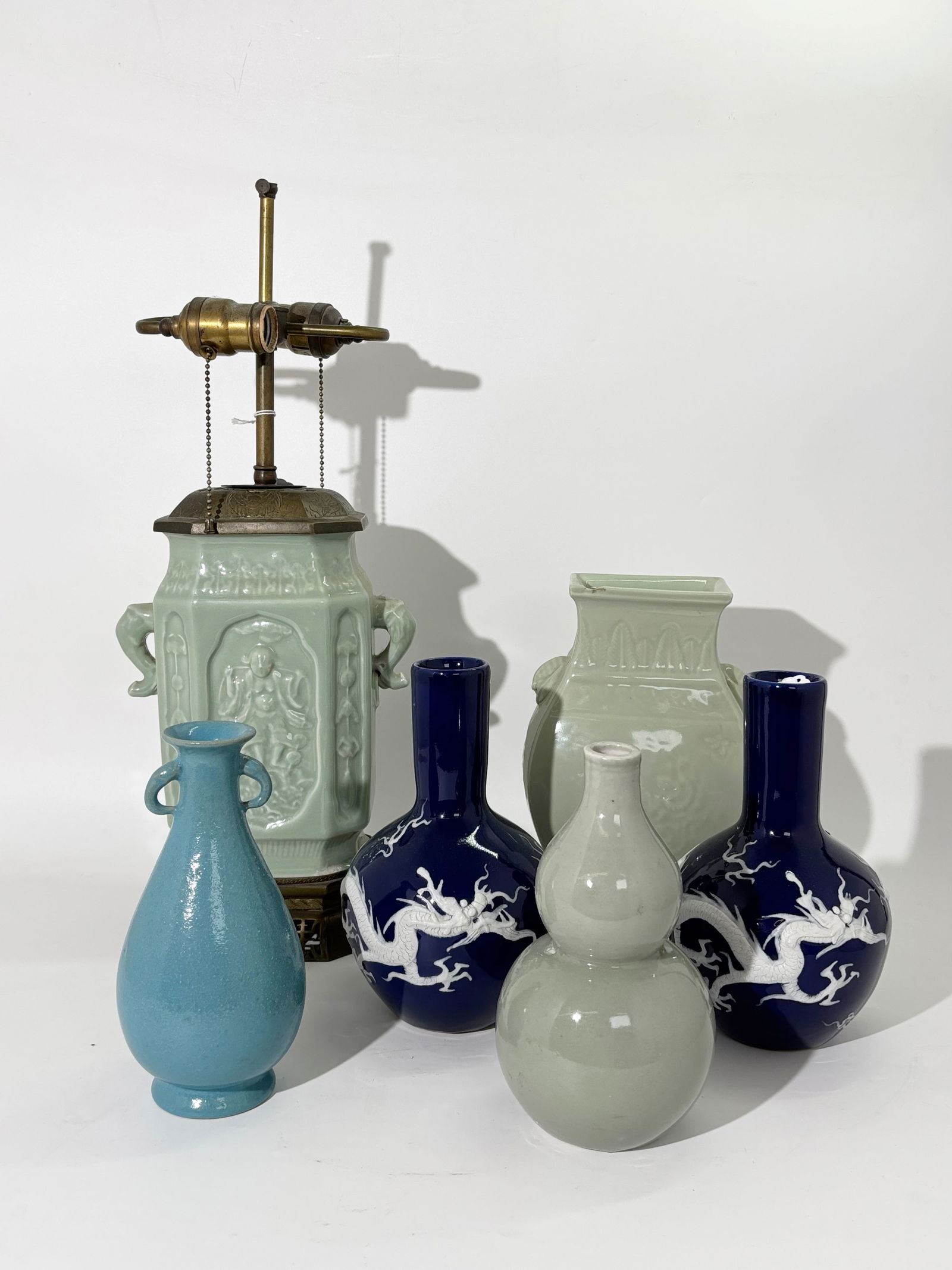 6 Chinese Porcelain Vases: Pale Celadon (1 of 13)