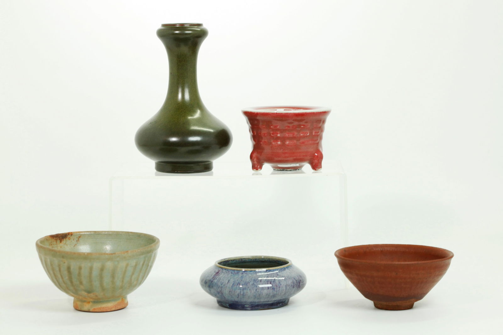 4 Chinese Monochrome Porcelains; 1 SEA Celadon (1 of 6)