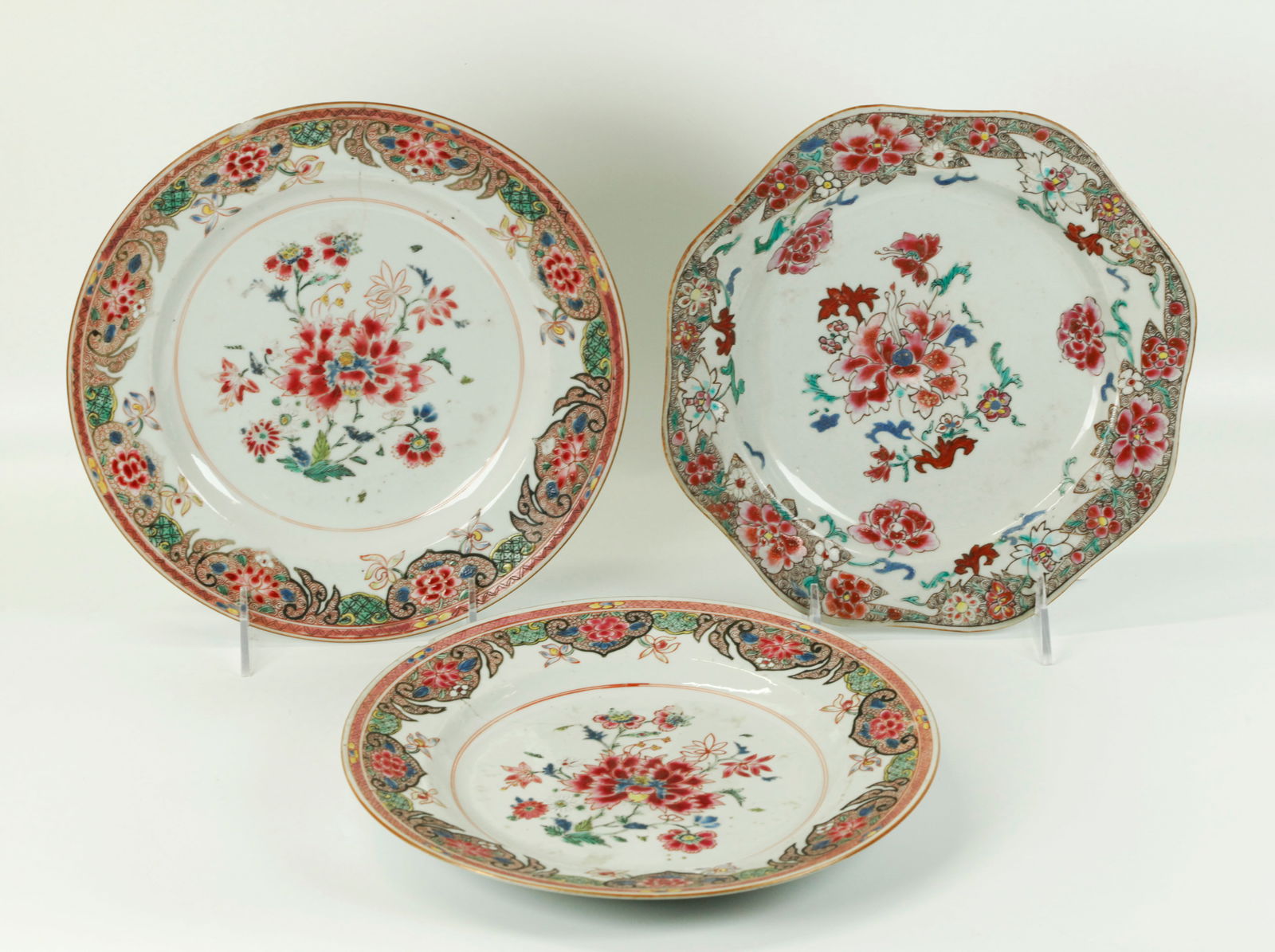 Pr Chinese 18 C Porcelain Export Plates 1 Octagon (1 of 5)