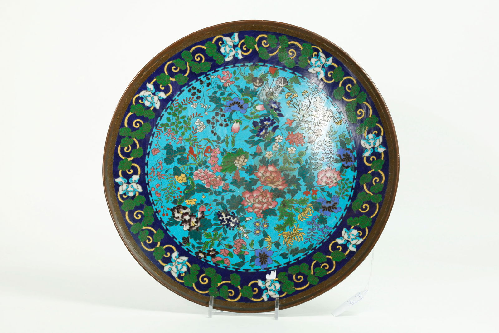 Japanese Meiji Bronze & Cloisonne Display Plate (1 of 5)