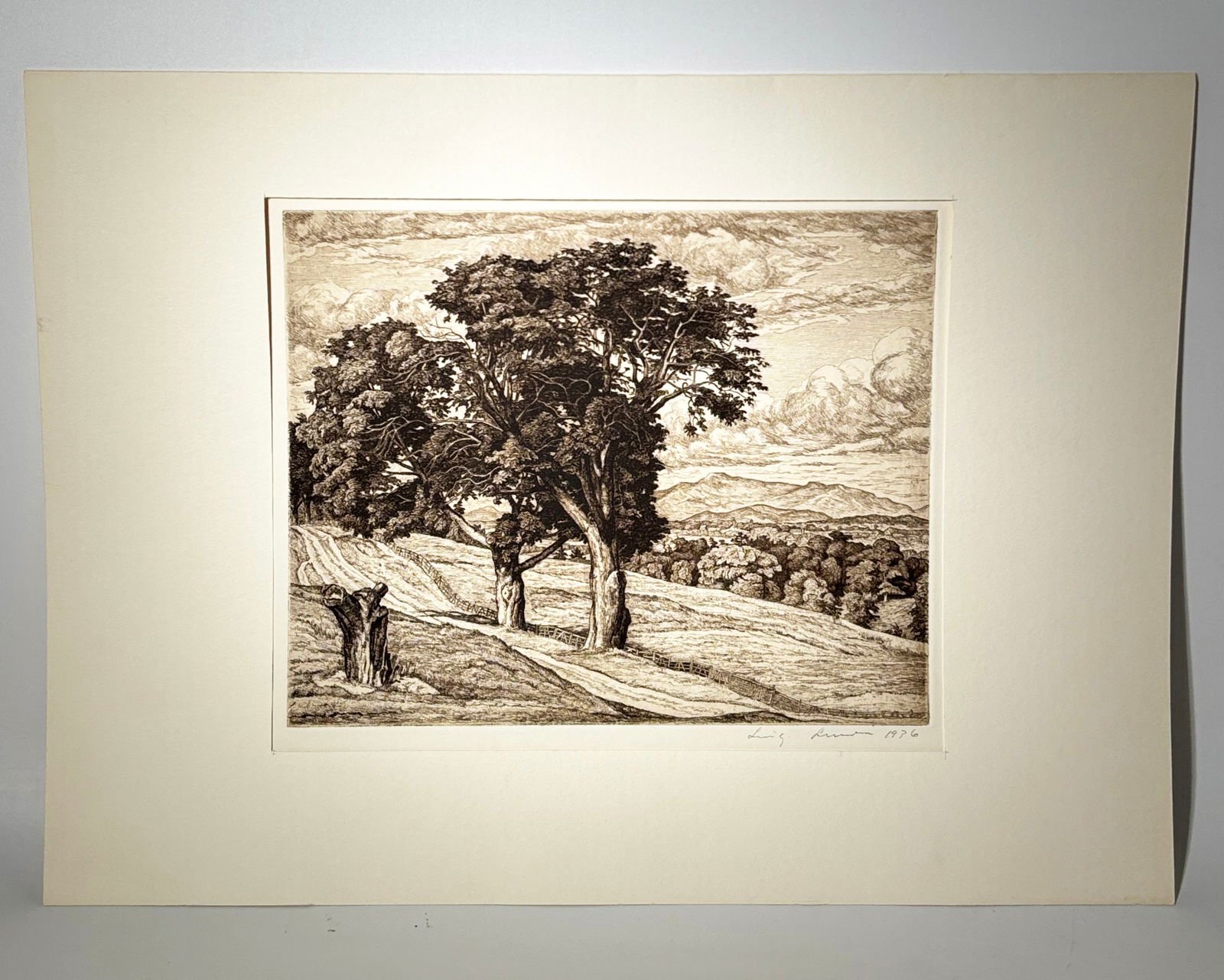 Luigi Lucioni; Etching Trees & Mountains 1936 - 2 (1 of 6)