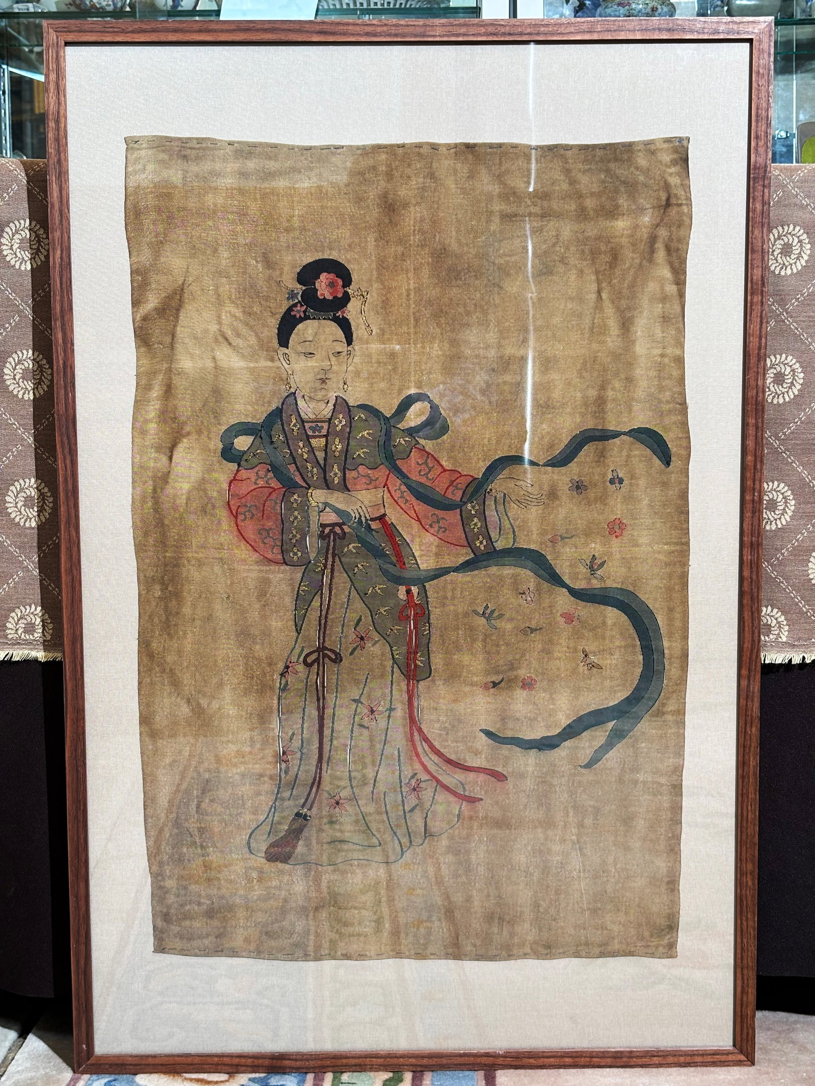 Chinese Qing Kesi Silk Tapestry Dancing Lady (1 of 5)