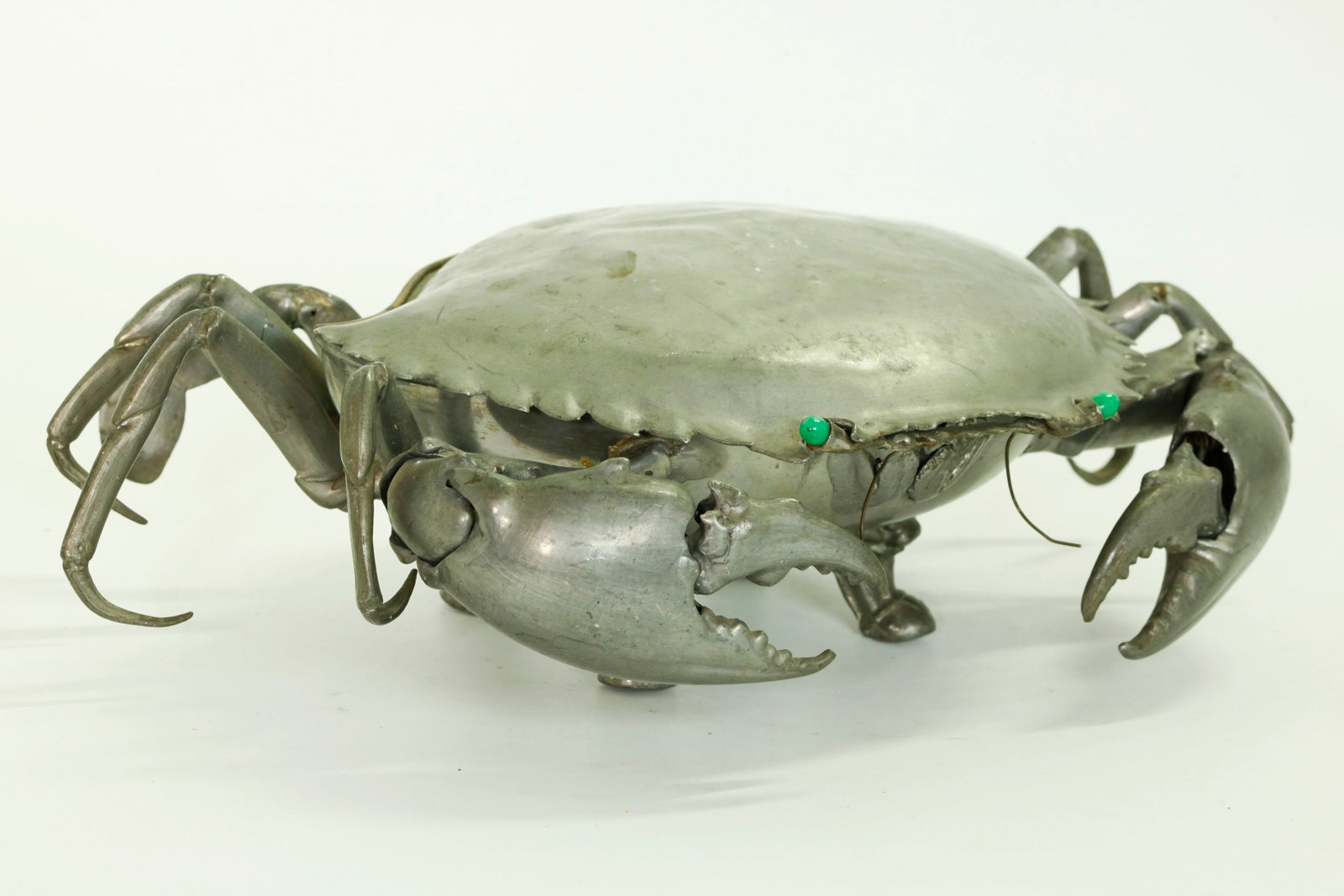 Good Chinese Canton Pewter Crab Warming Pot (1 of 8)