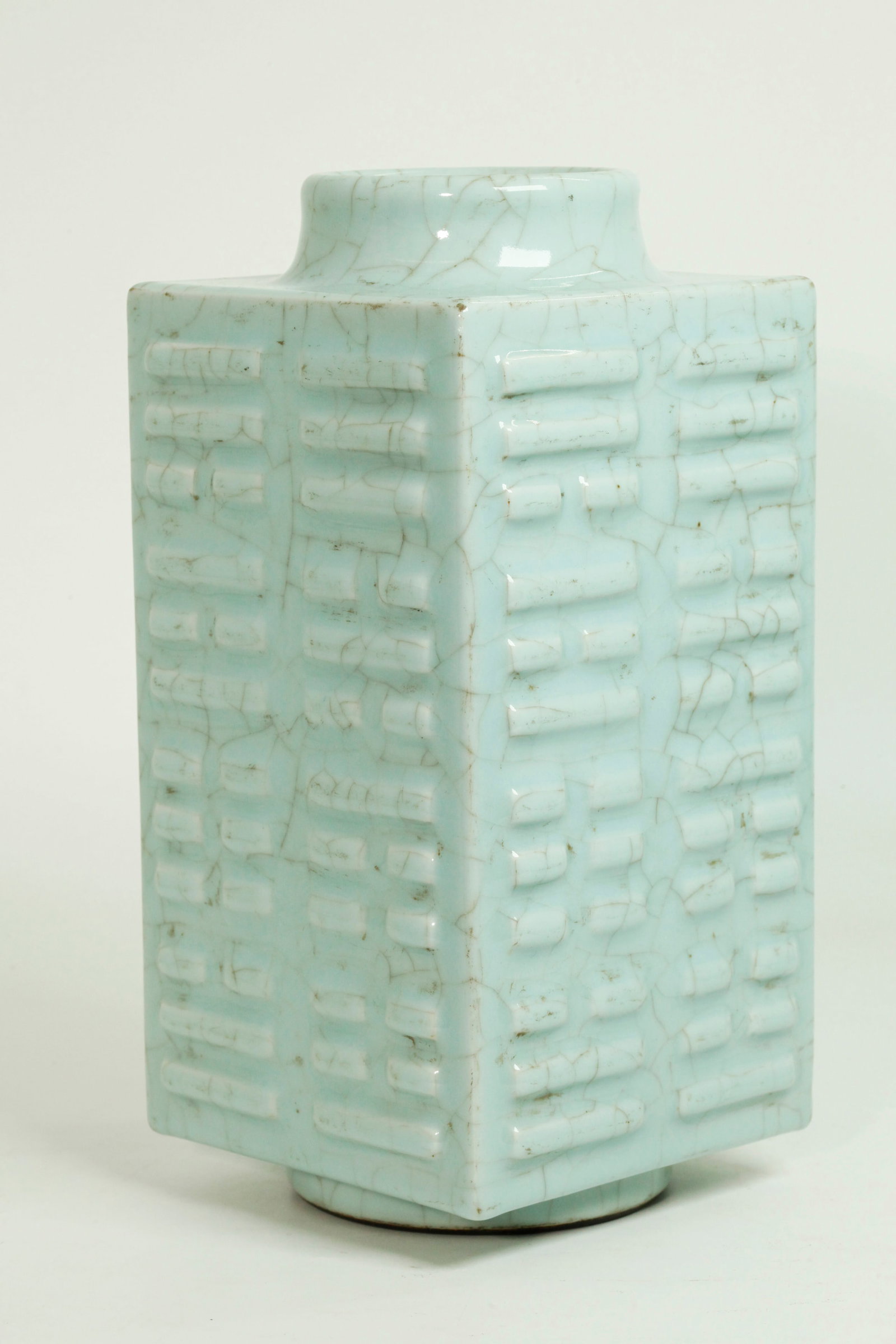 Chinese Crackle Glazed Porcelain Bagua Cong Vase (1 of 5)