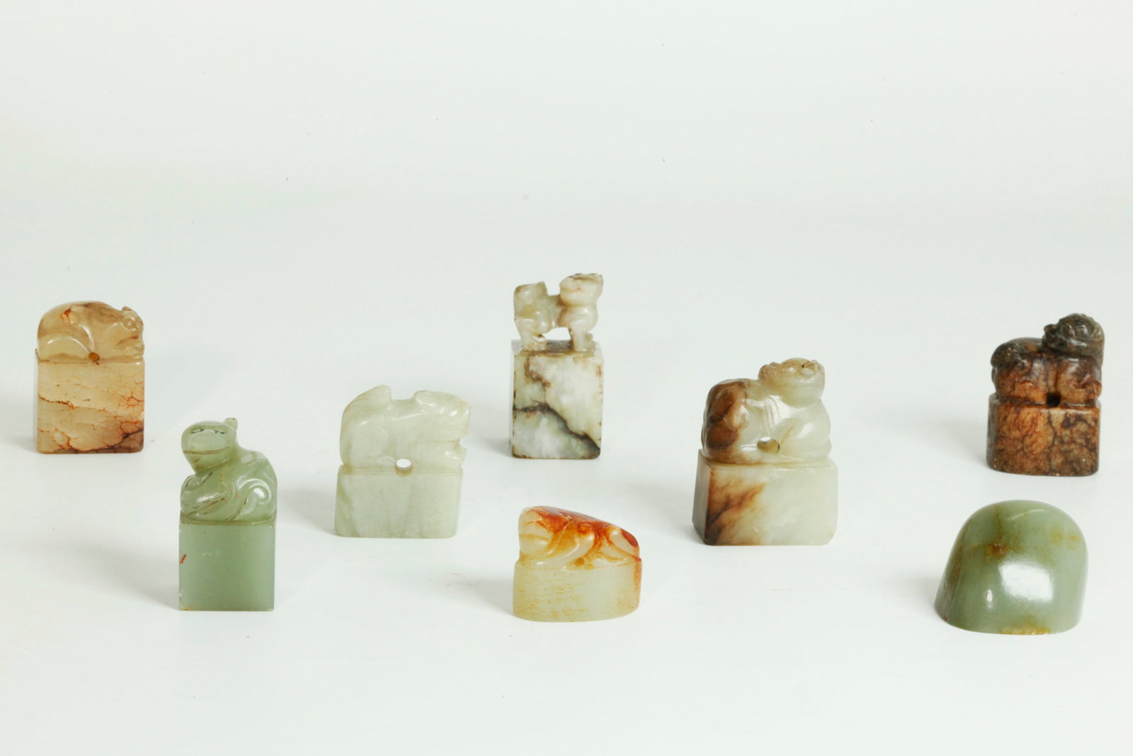8 Chinese Ming Dynasty Carved Jade Seals (1 of 6)