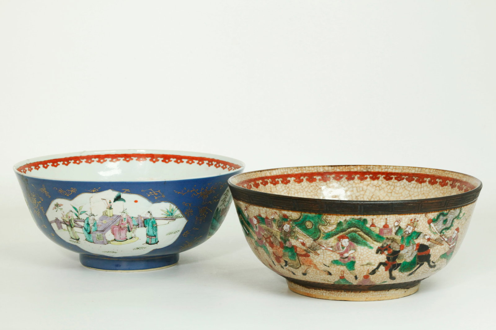 Chinese Qing Crackle Porcelain Bowl; Enameled Bowl (1 of 5)