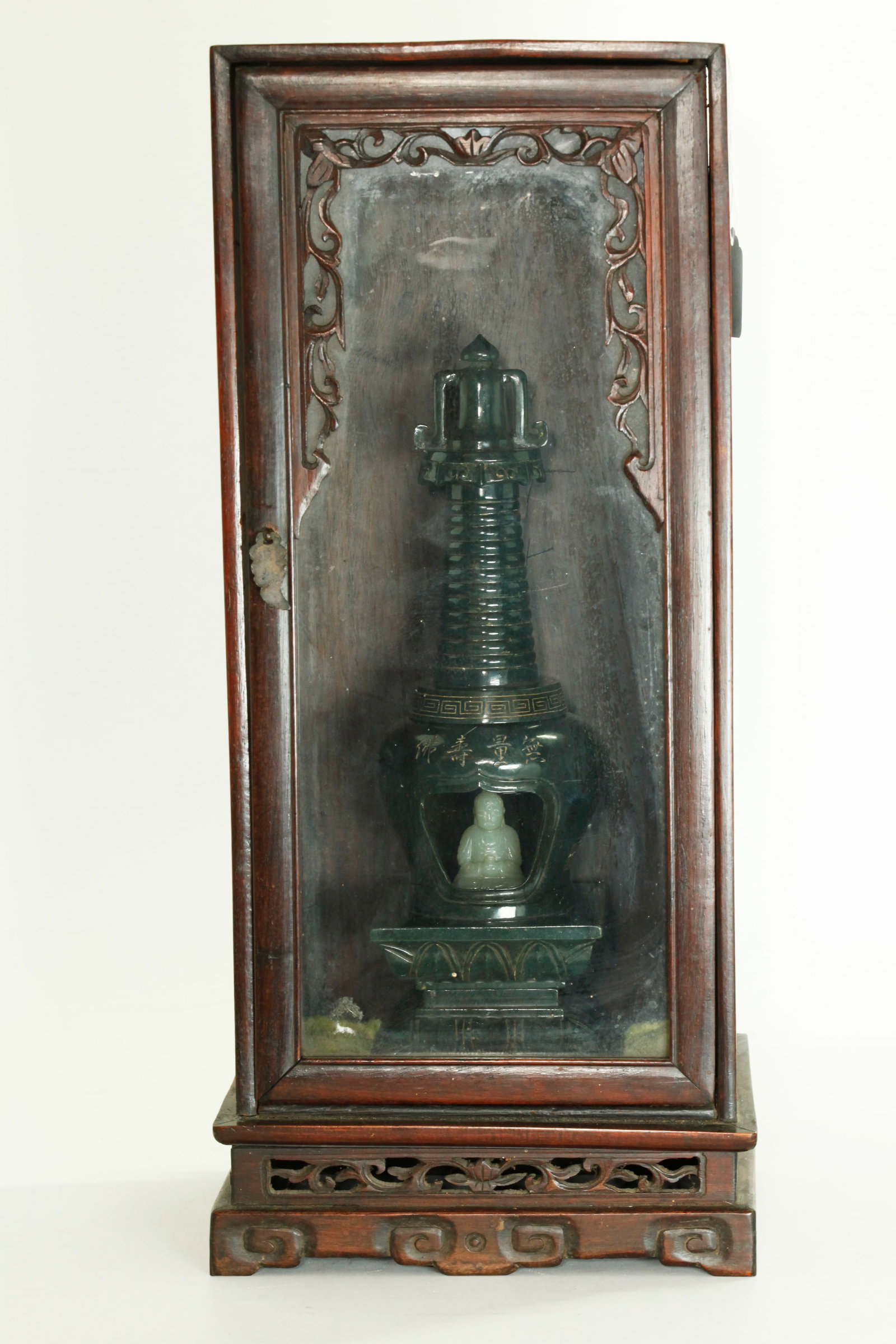 Chinese Green Jade Stupa, White Jade Buddha (1 of 10)