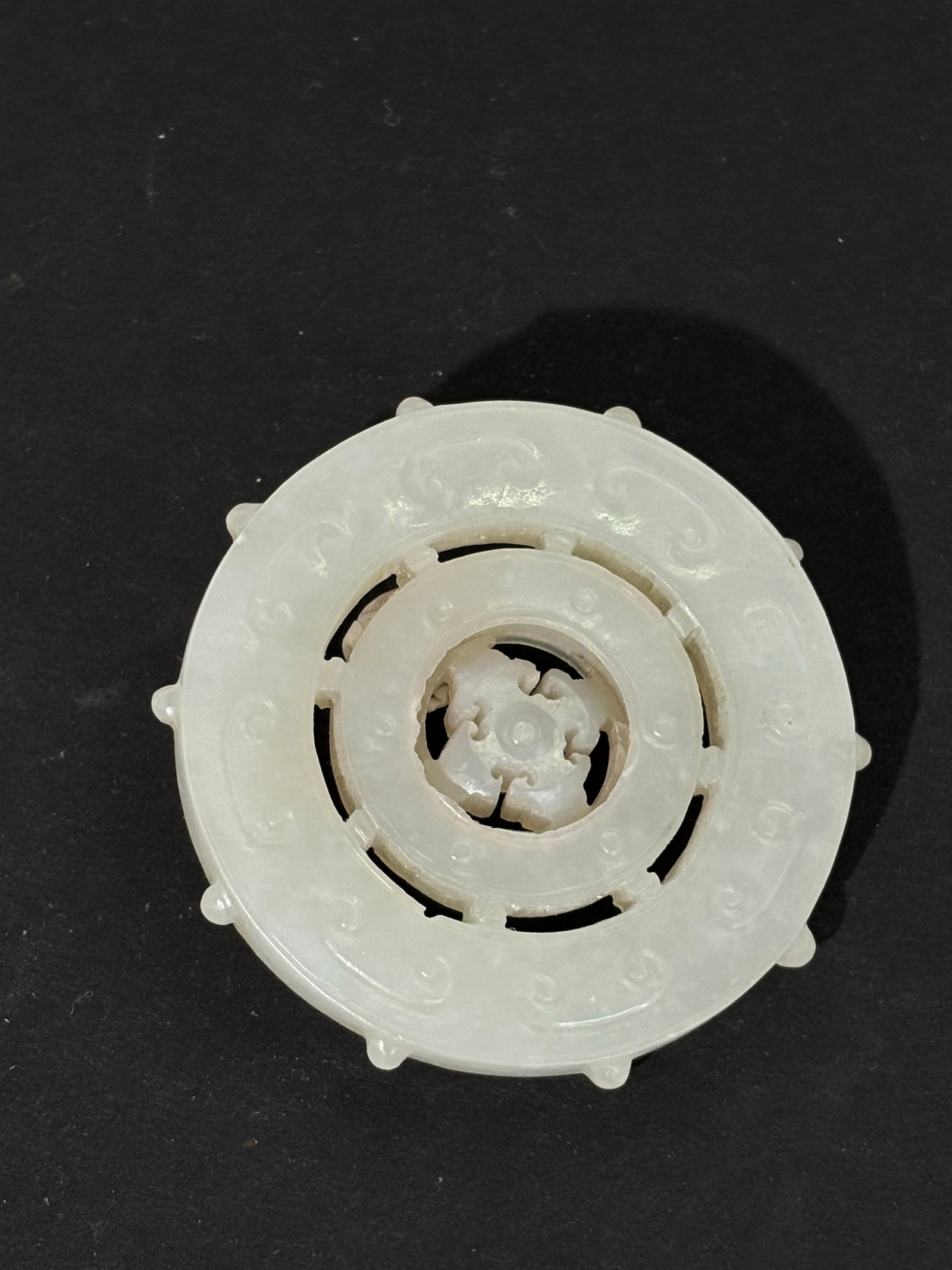 Fine Chinese White Jade Buddhist Spinning Wheel (1 of 5)
