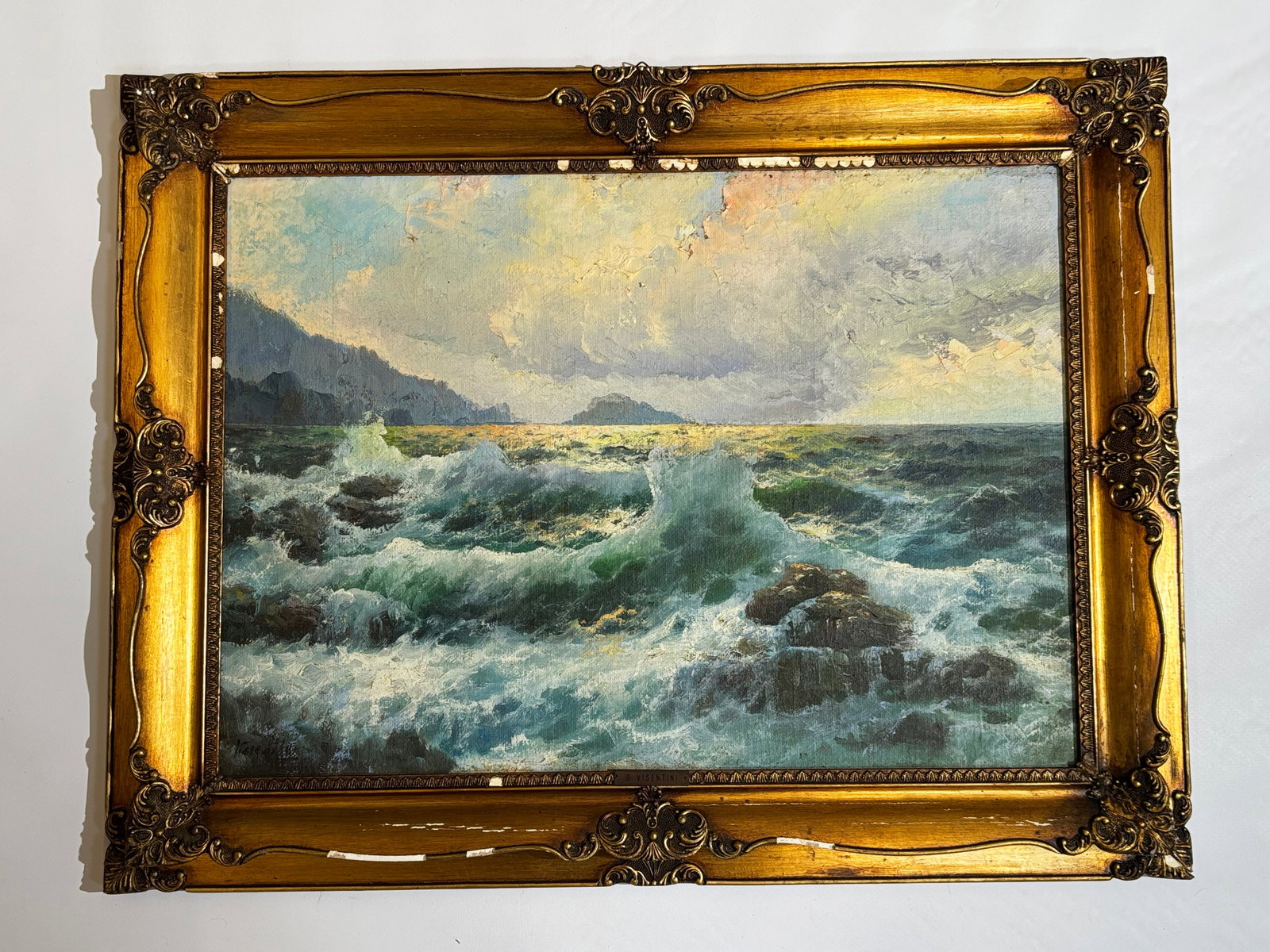 G.Visentini; Oil & Canvas Seascape (1 of 4)
