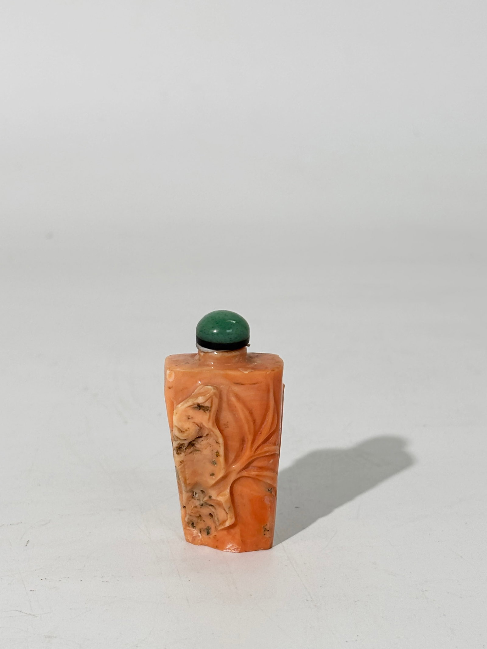 Chinese Carved Miniature Coral Snuff Bottle (1 of 5)