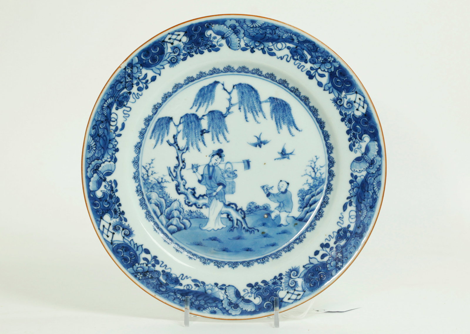 Chinese 18th C Blue & White Porcelain Export Plate (1 of 4)