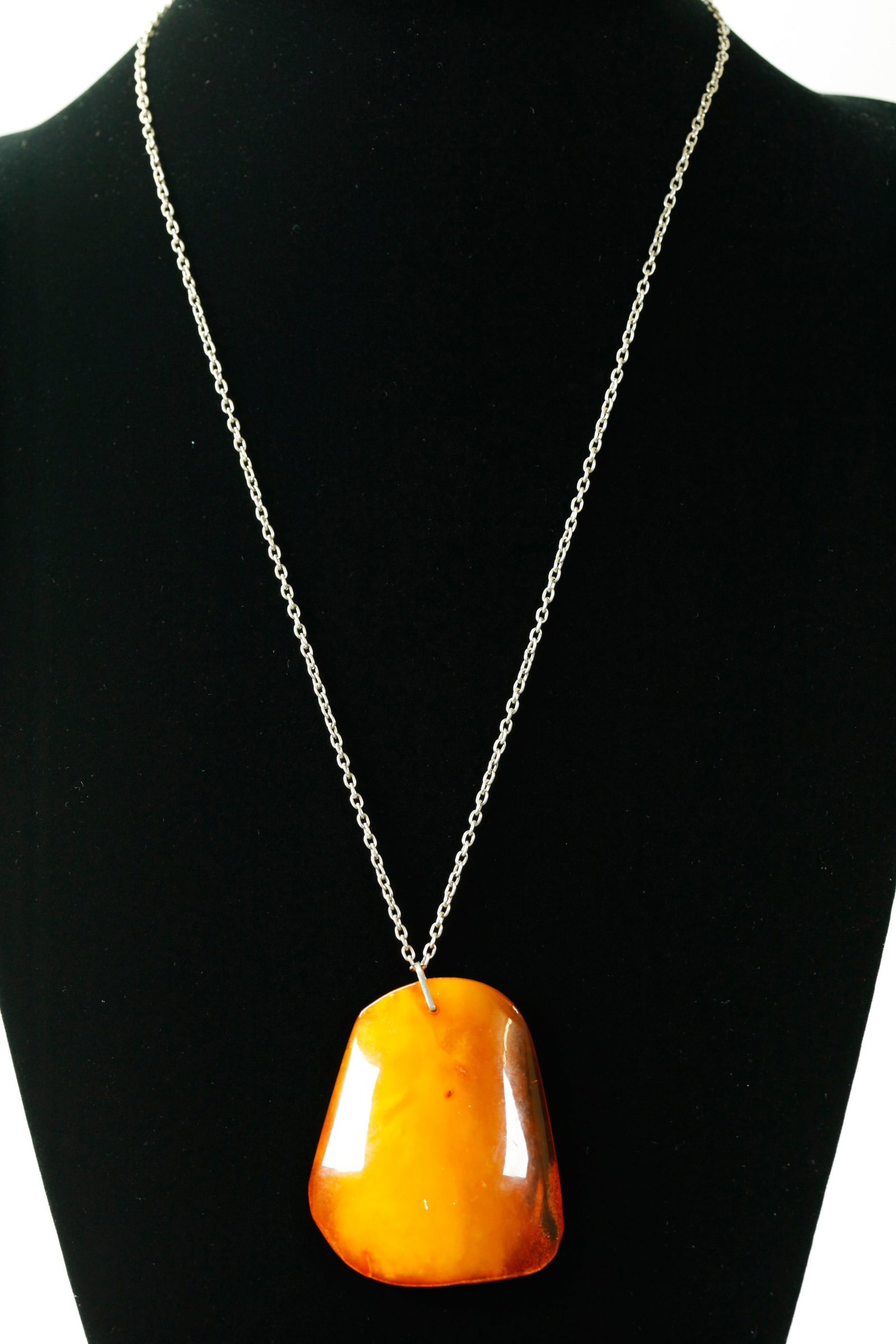 Lg Butterscotch Amber Pendant, 27.3G, on Chain (1 of 6)