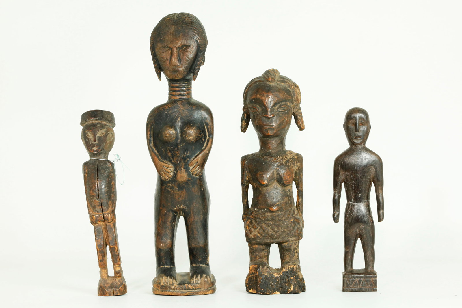 4 Small Antiques African Wood Figures (1 of 7)