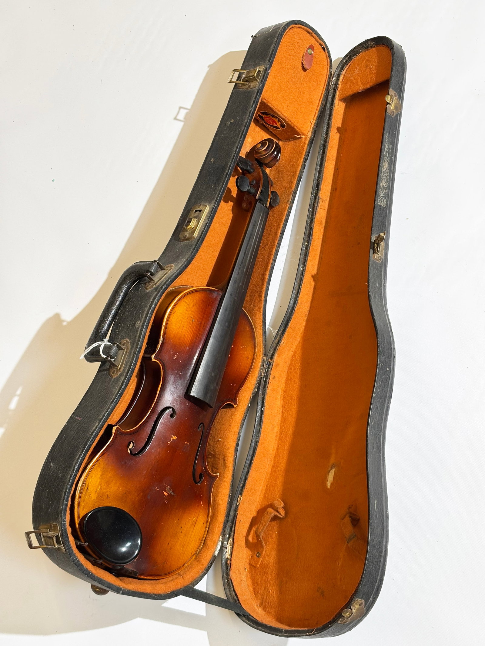 Part Violin Marked Stradivarius & Carrying Case (1 of 9)