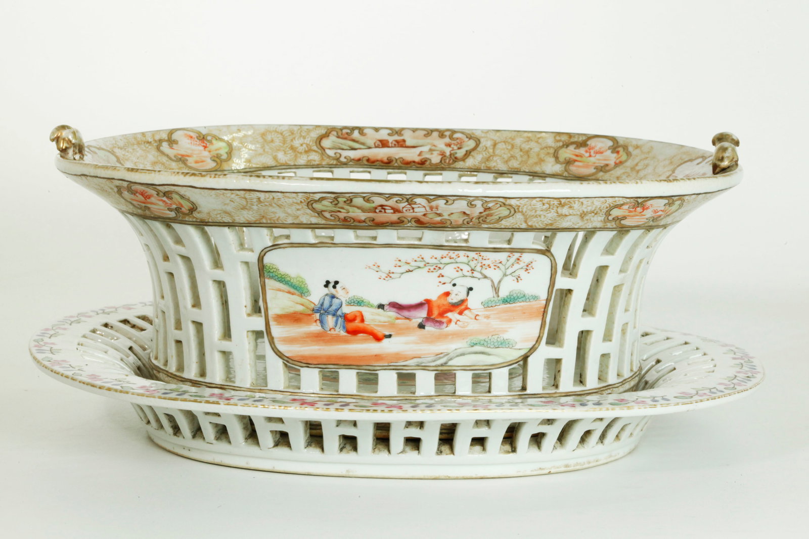 Chinese Reticulated Porcelain Basket & Underplate (1 of 6)