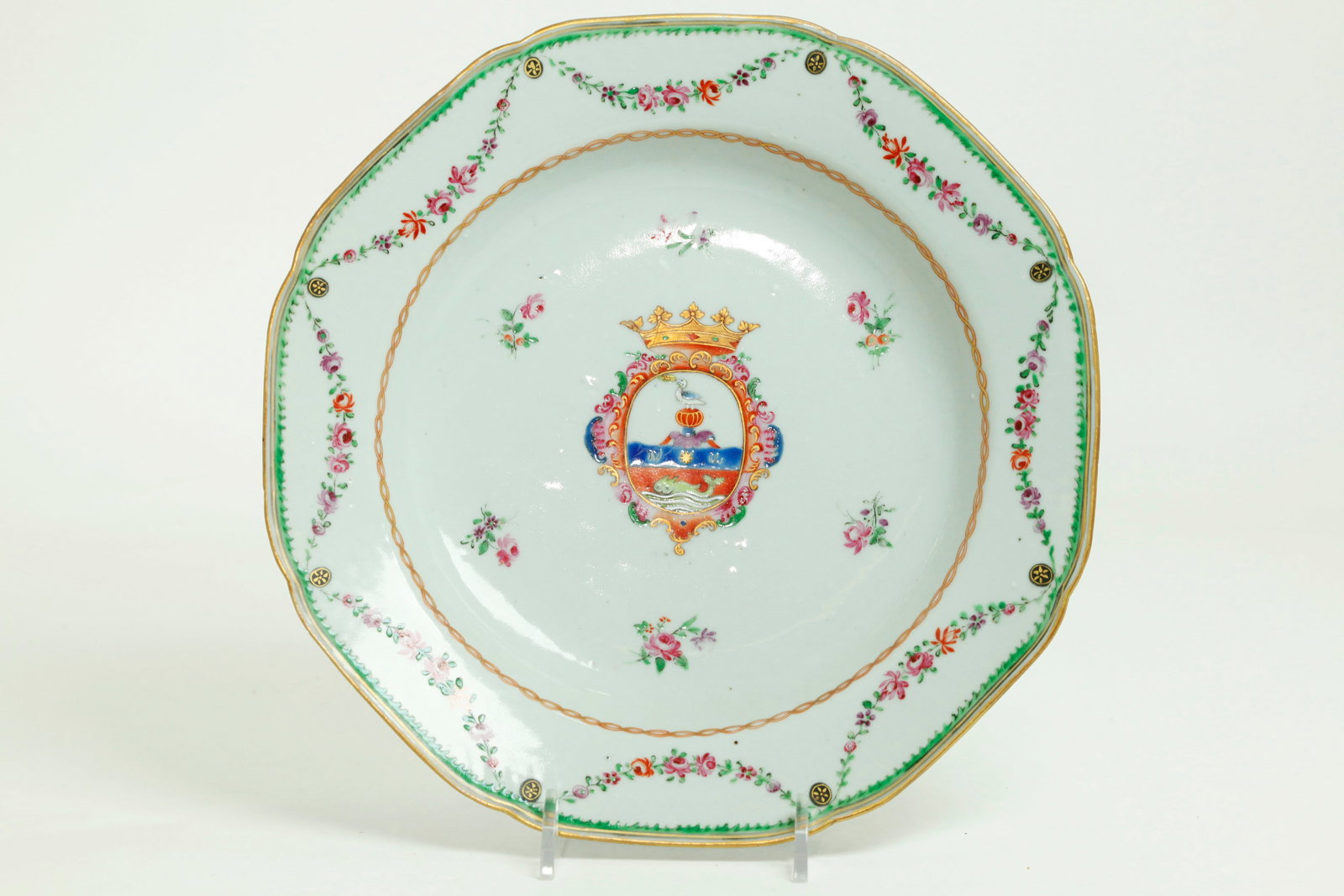 Chinese 18th C Royal Armorial Export Porcelain (1 of 4)