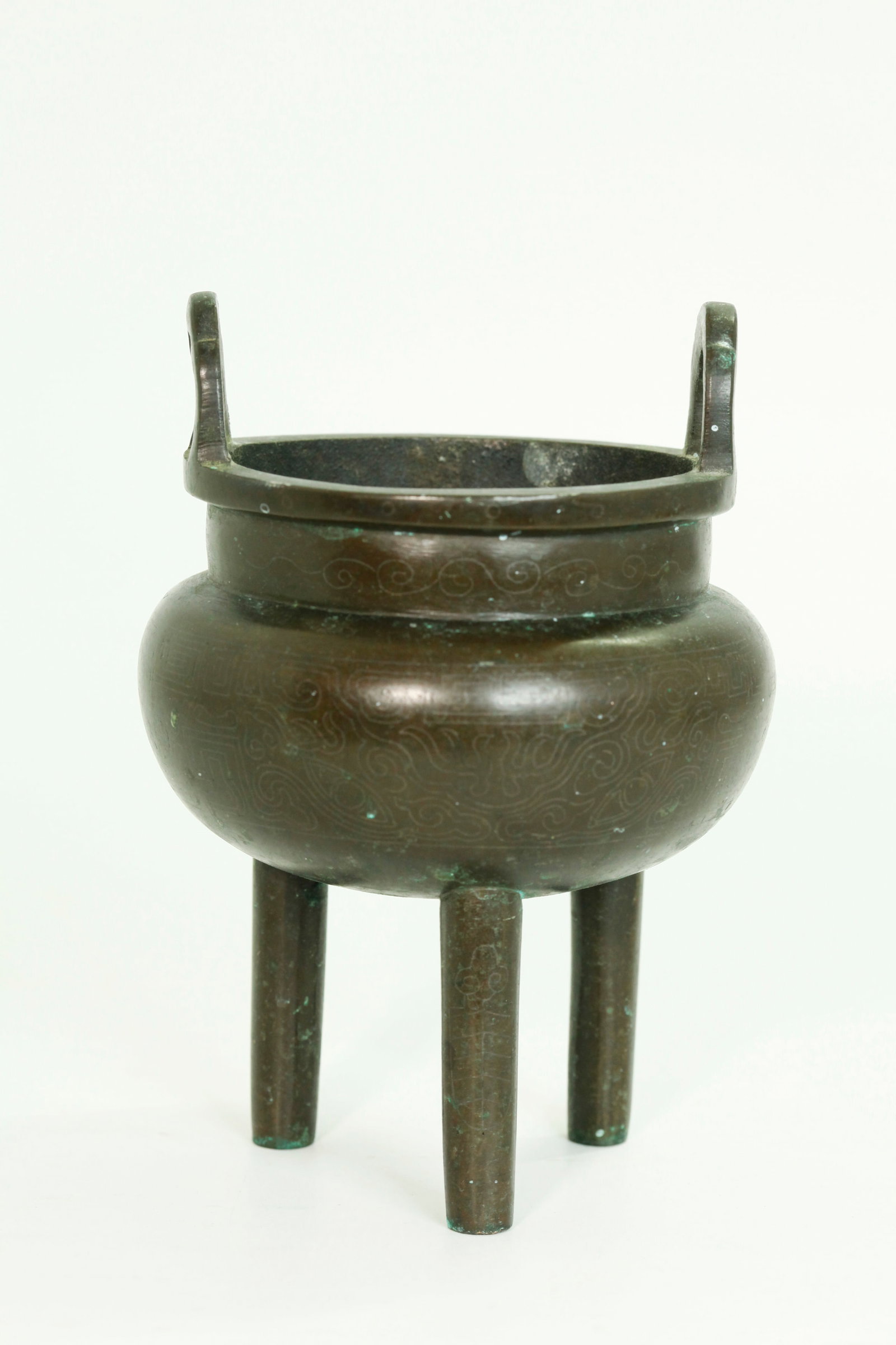 Chinese Silver Inlaid Bronze Censer Shisou Mark (1 of 5)