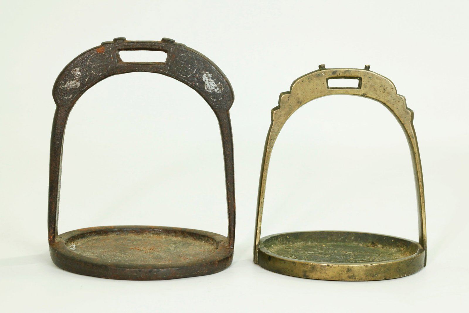 Chinese Ming Iron & Silver Stirrup 1 Qing Bronze (1 of 6)