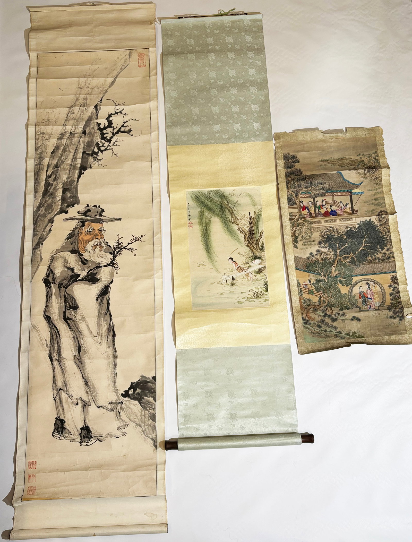 3 Chinese Figural Narative Paintings (1 of 10)