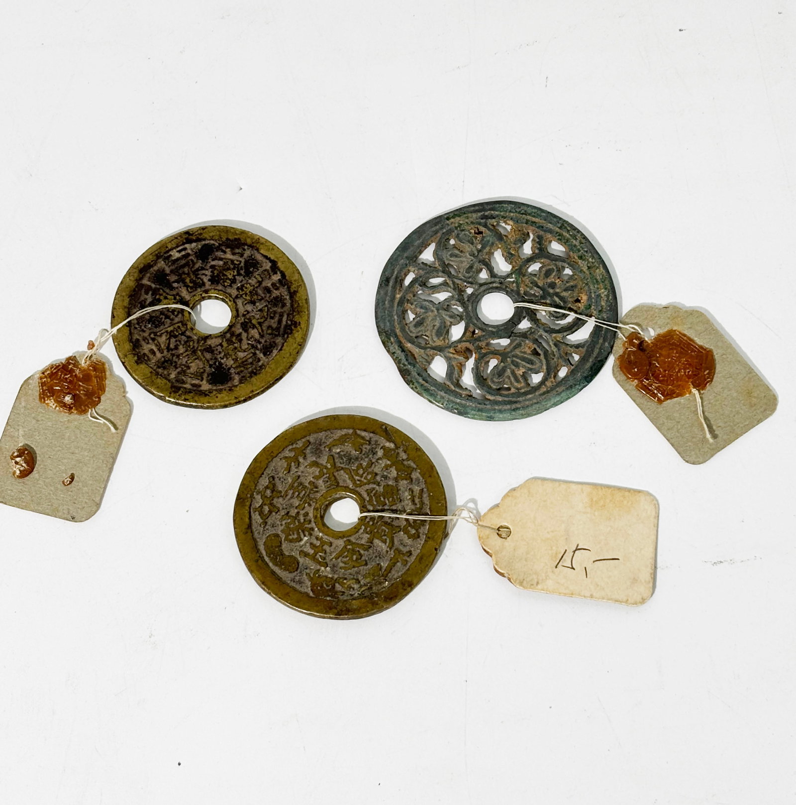 3 Chinese Good Luck Coins; 2 Bronze 1 Metal (1 of 5)