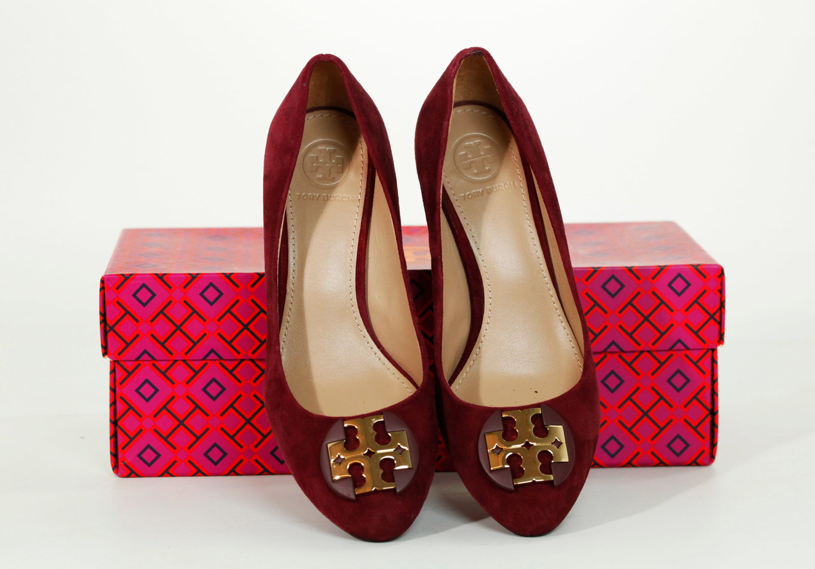 Tory Burch; Port (Burgundy) Suede Shoes Size 5 1/2 (1 of 7)