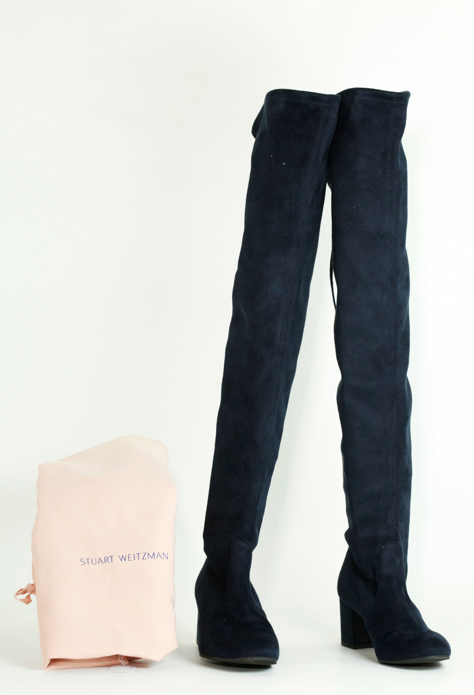 Stuart Weitzman Boots Blue-Black Ultrasuede Size 6 (1 of 6)